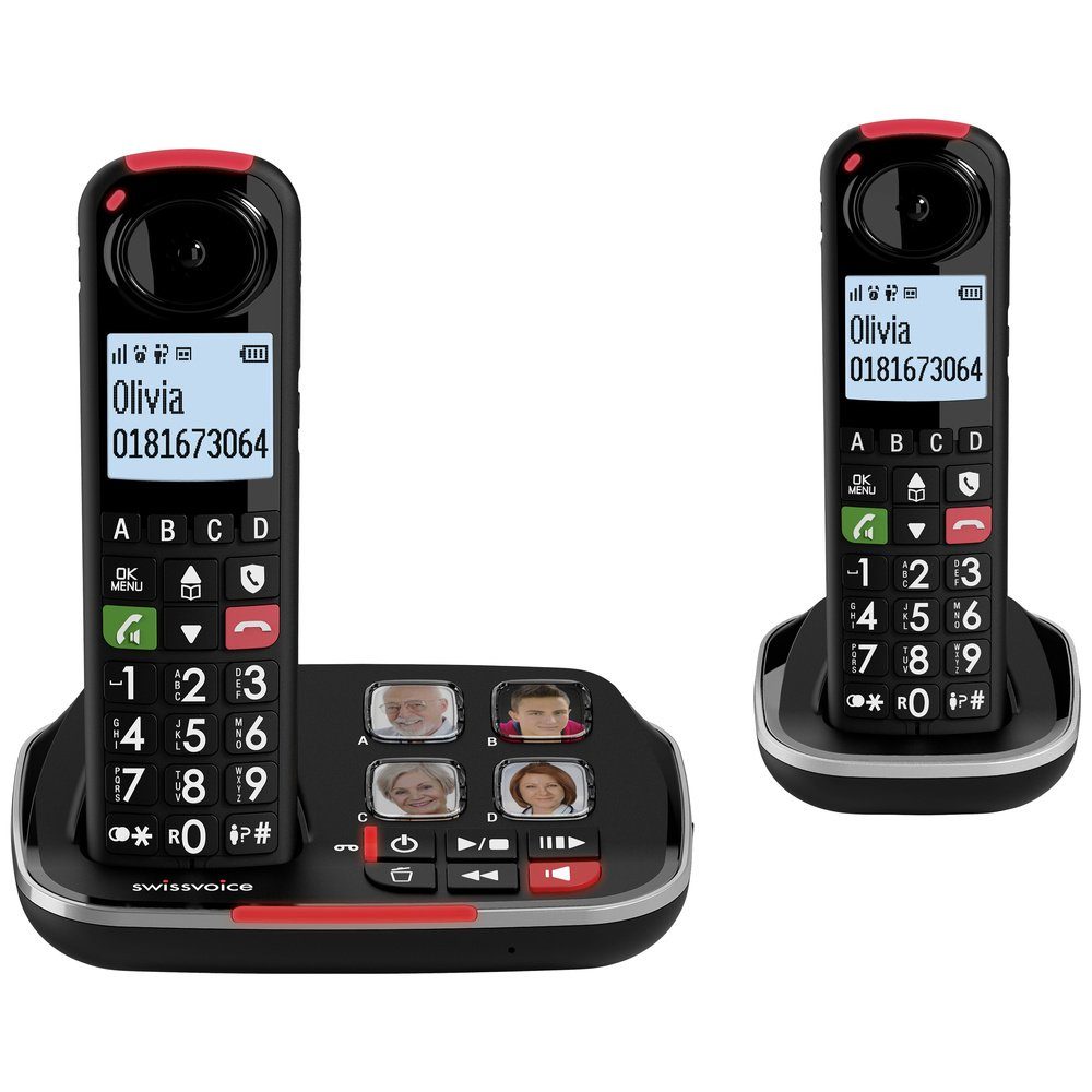 Swissvoice SwissVoice Xtra 2355 Duo Schnurloses Seniorentelefon Anrufbeantworter, Seniorentelefon