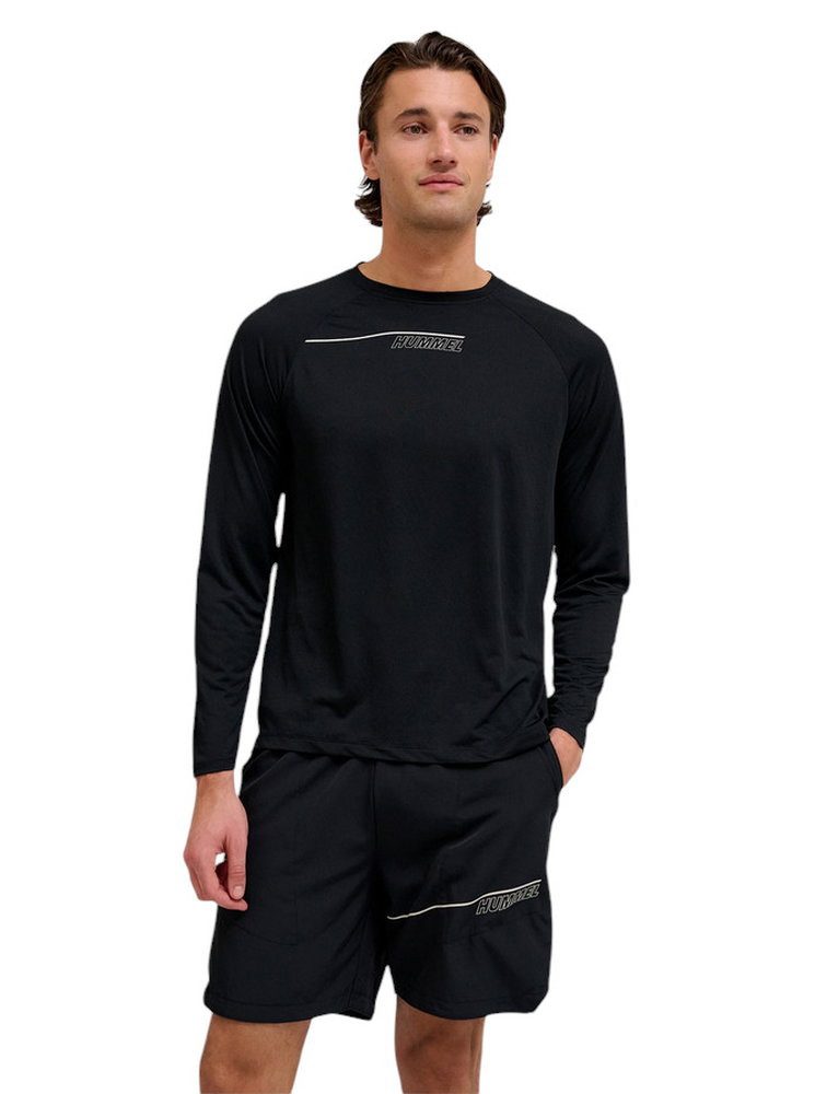 hummel Langarmshirt hmlCOURT Light Weight (atmungsaktiv, schnelltrocknend) schwarz/grau