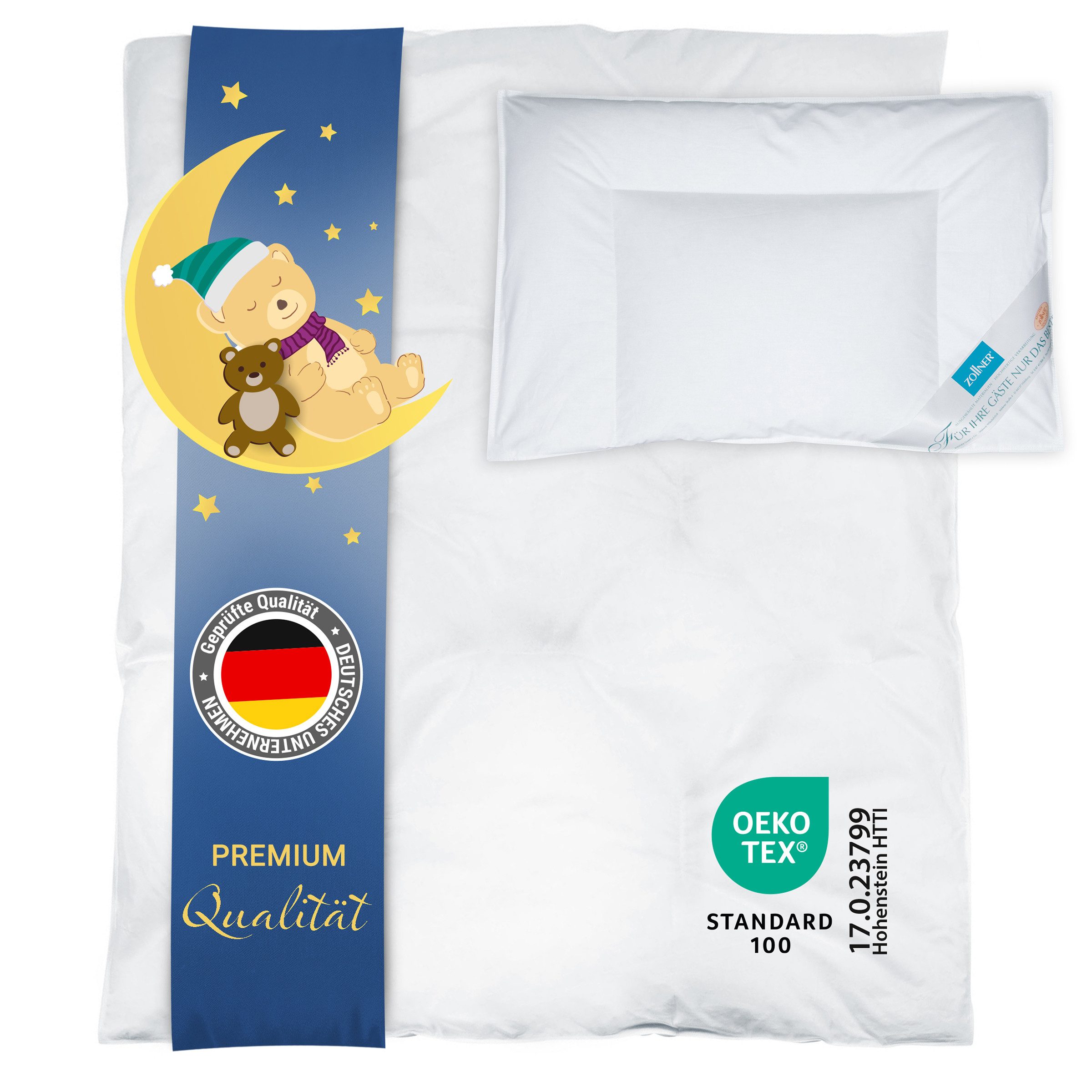 ZOLLNER Kinderbettdecke + Kopfkissen, Füllung: 90% Daunen, 10% Federn, 90% günstig online kaufen