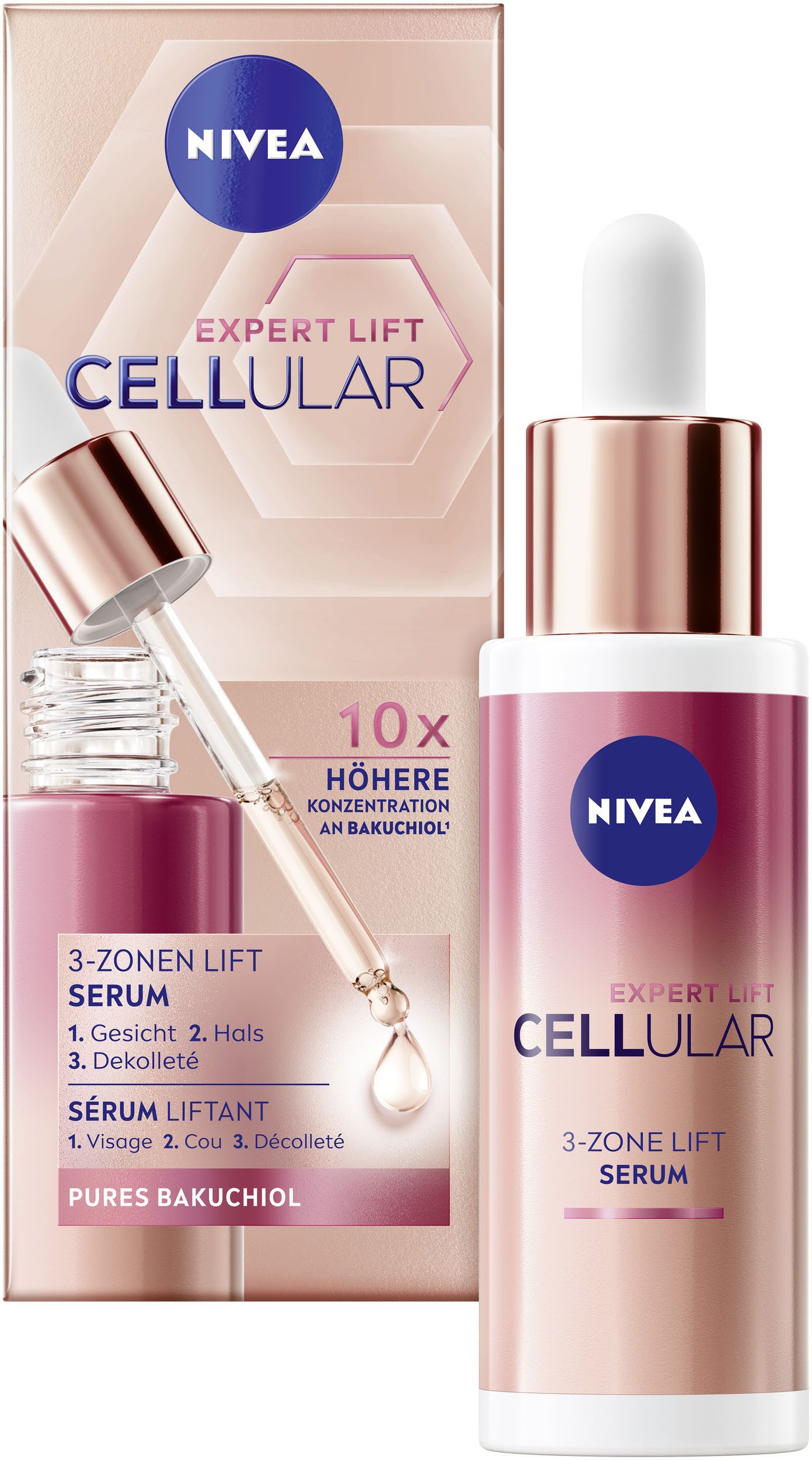 Nivea Gesichtsserum CELLULAR EXPERT LIFT BAKUCHIOL LIFT SERUM, mit Bakuchiol, für Gesicht, Hals und Dekolleté, flüssige Textur