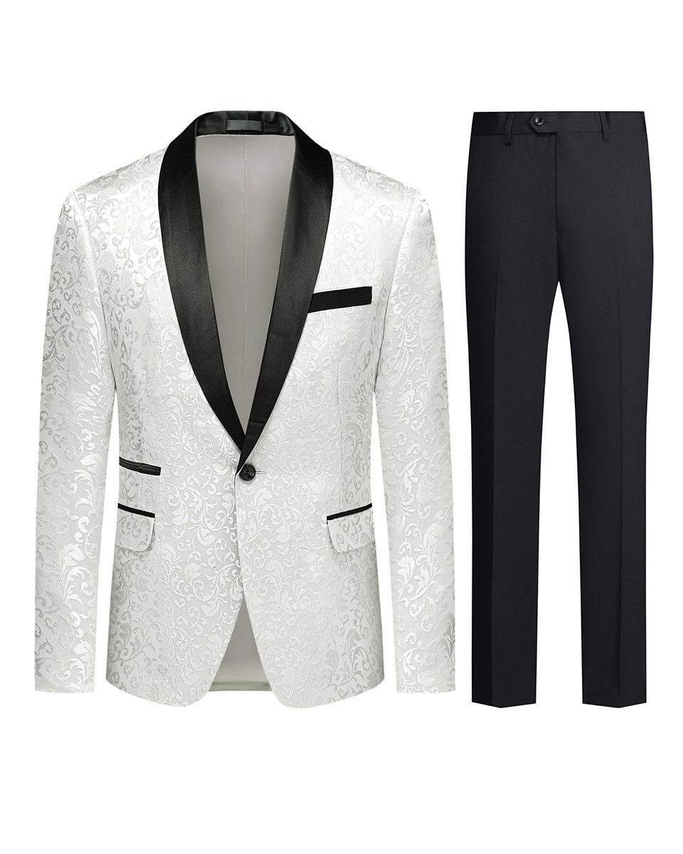 Allthemen Smoking (2 tlg) Herren Jacquard Anzug Slim Fit Anzüge für Hochzei günstig online kaufen