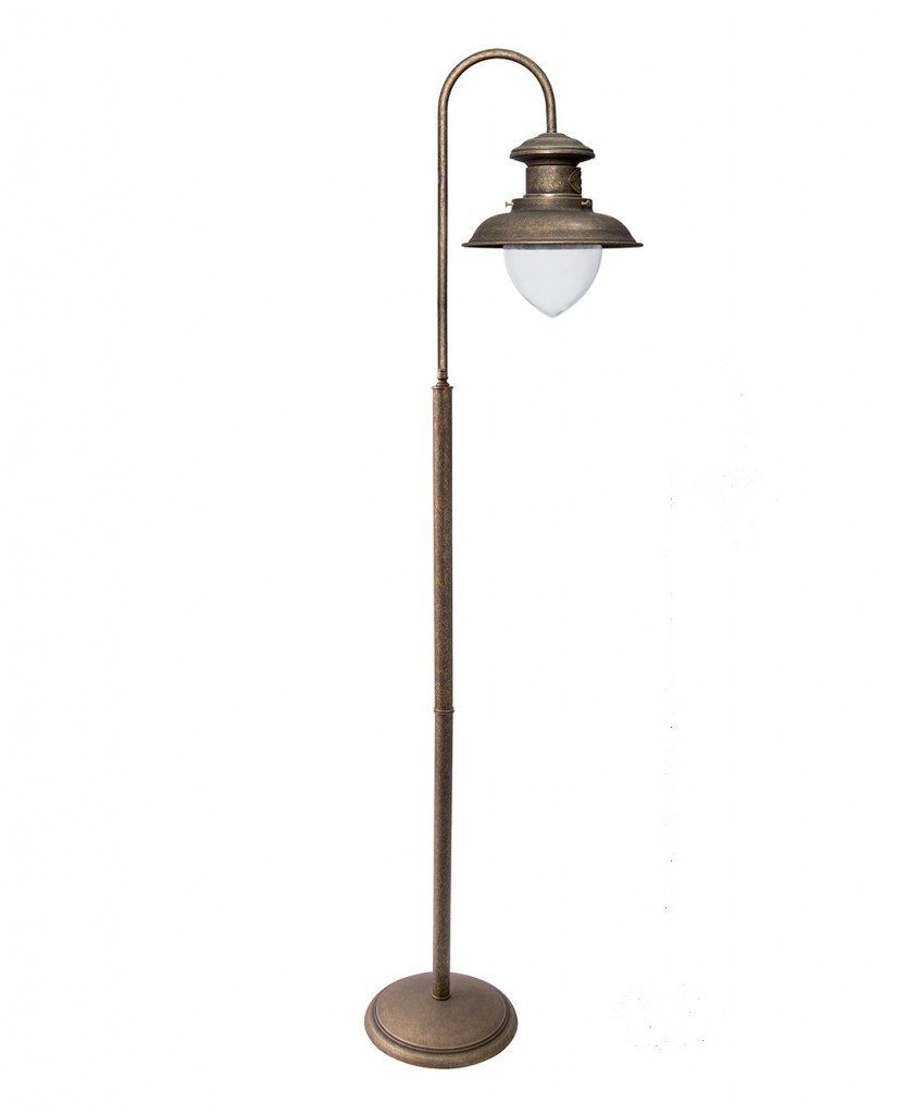 Licht-Erlebnisse Stehlampe AL MARE, ohne Leuchtmittel, Stehleuchte Wohnzimmer Messing H:183cm Vintage Premium handgefertigt | Standleuchten