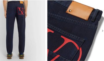 Valentino 5-Pocket-Jeans VALENTINO MENS ICONIC LOGO JEANS HOSE DENIM PANTS 5 POCKET ICON TROUSE