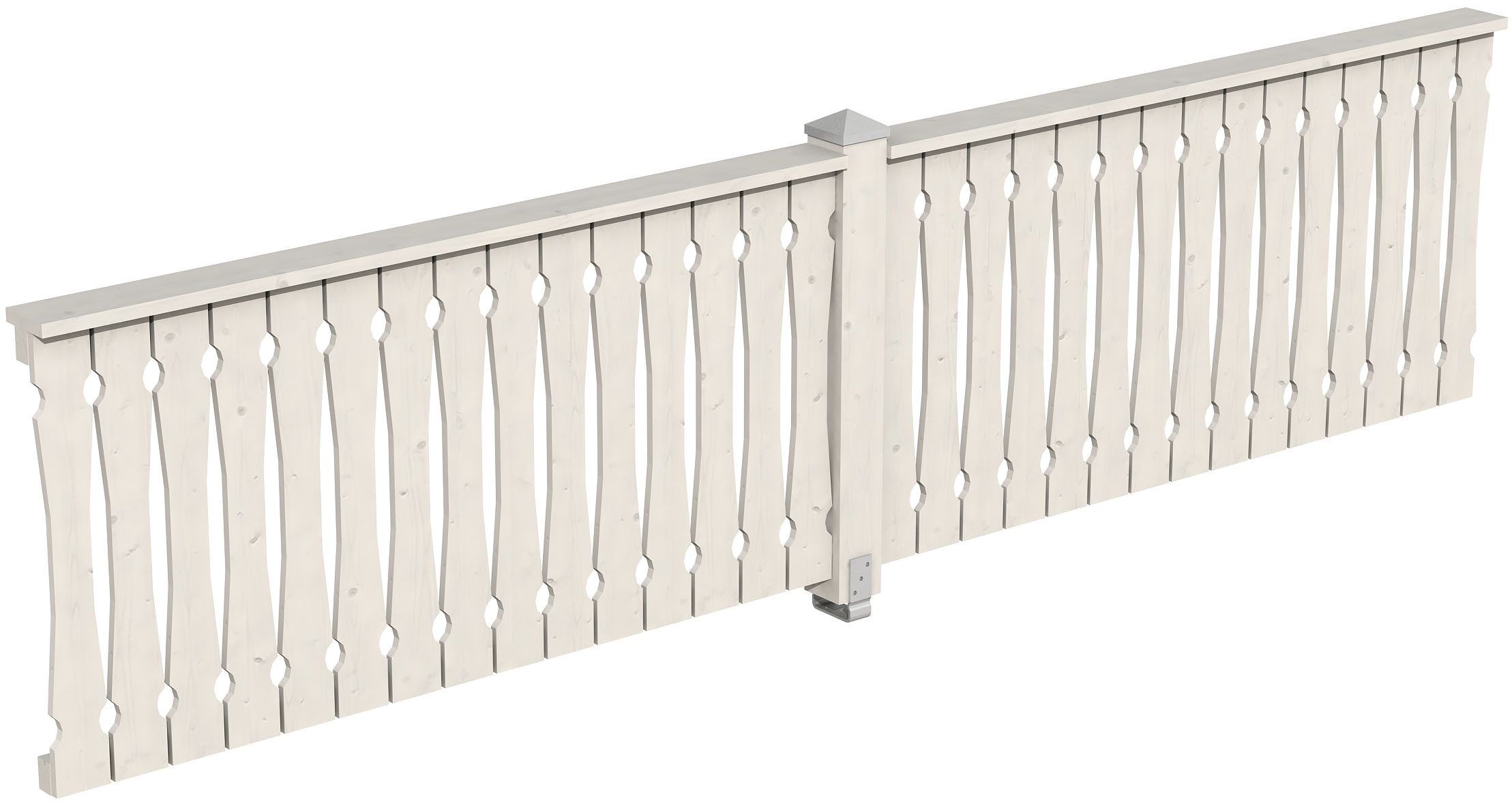 Skanholz Brüstungsgeländer Balkonschalung, 400 cm Länge, 96 cm Höhe, mit 1 Pfosten