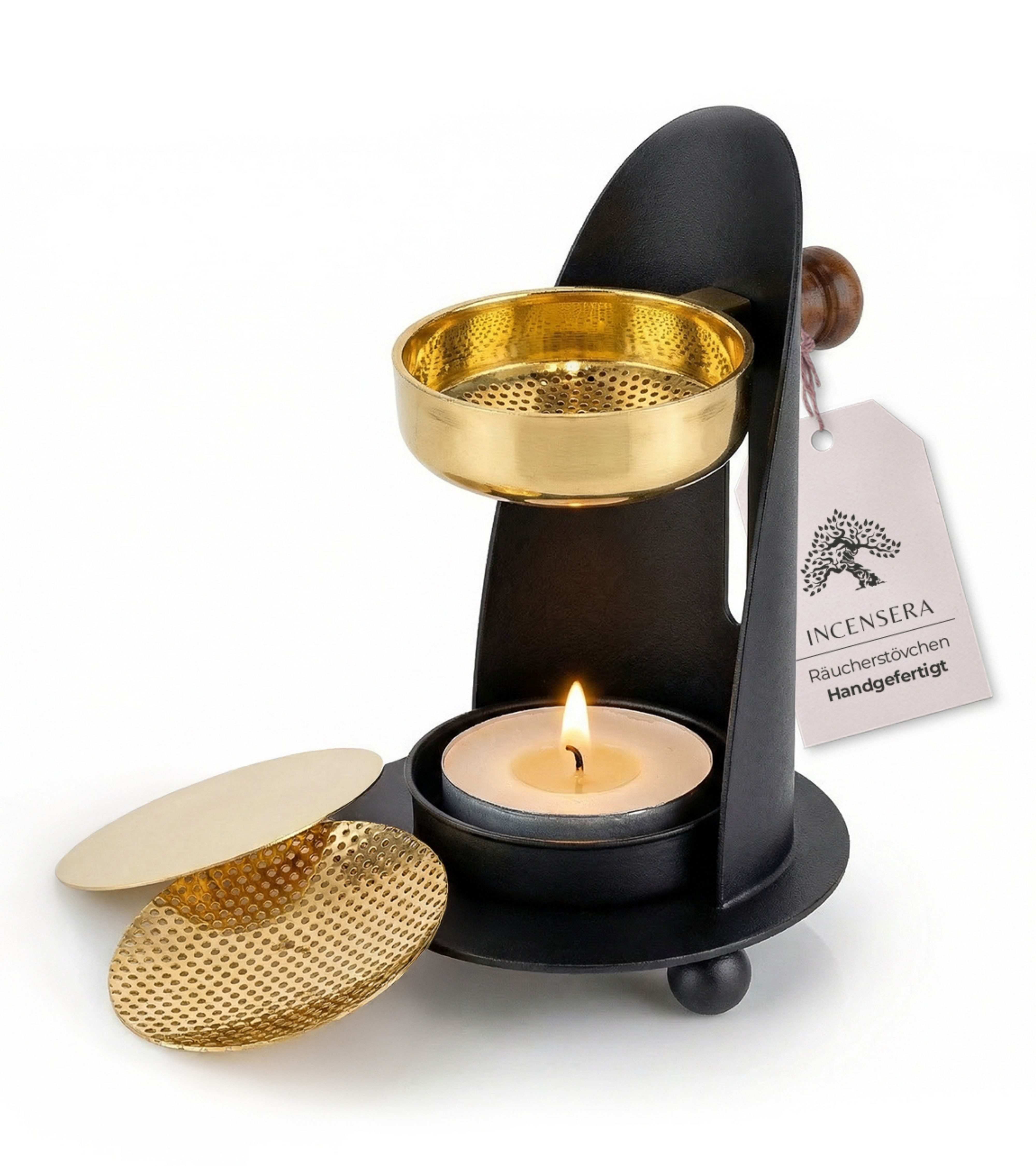 Incensera Räucherstövchen Räucherstövchen Weihrauchbrenner mit Sieb, Räuchergefäß Incense Burner
