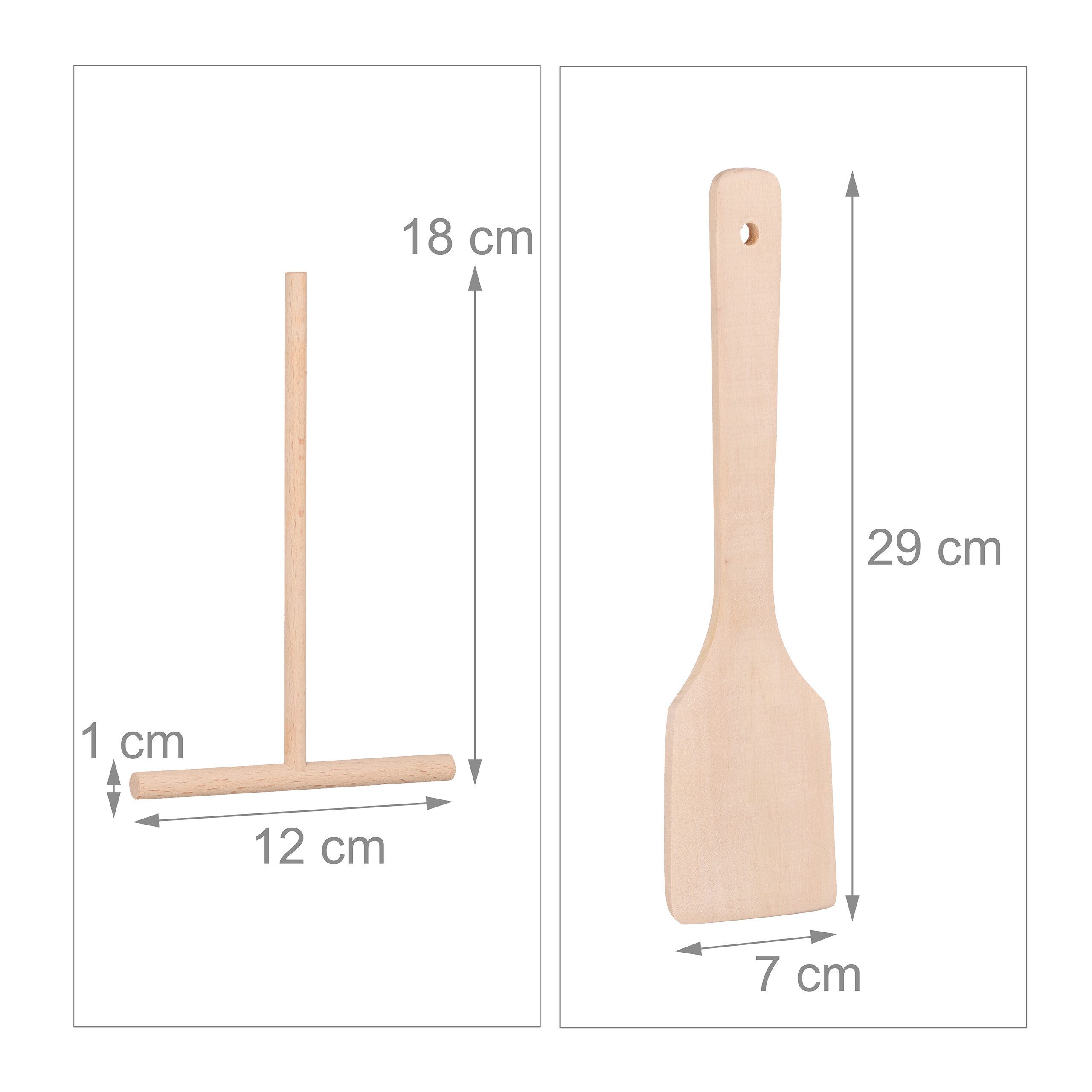 relaxdays Crêpepfanne mit Zubehör, Aluminiumguss (3-tlg) – Bild 5 von 5