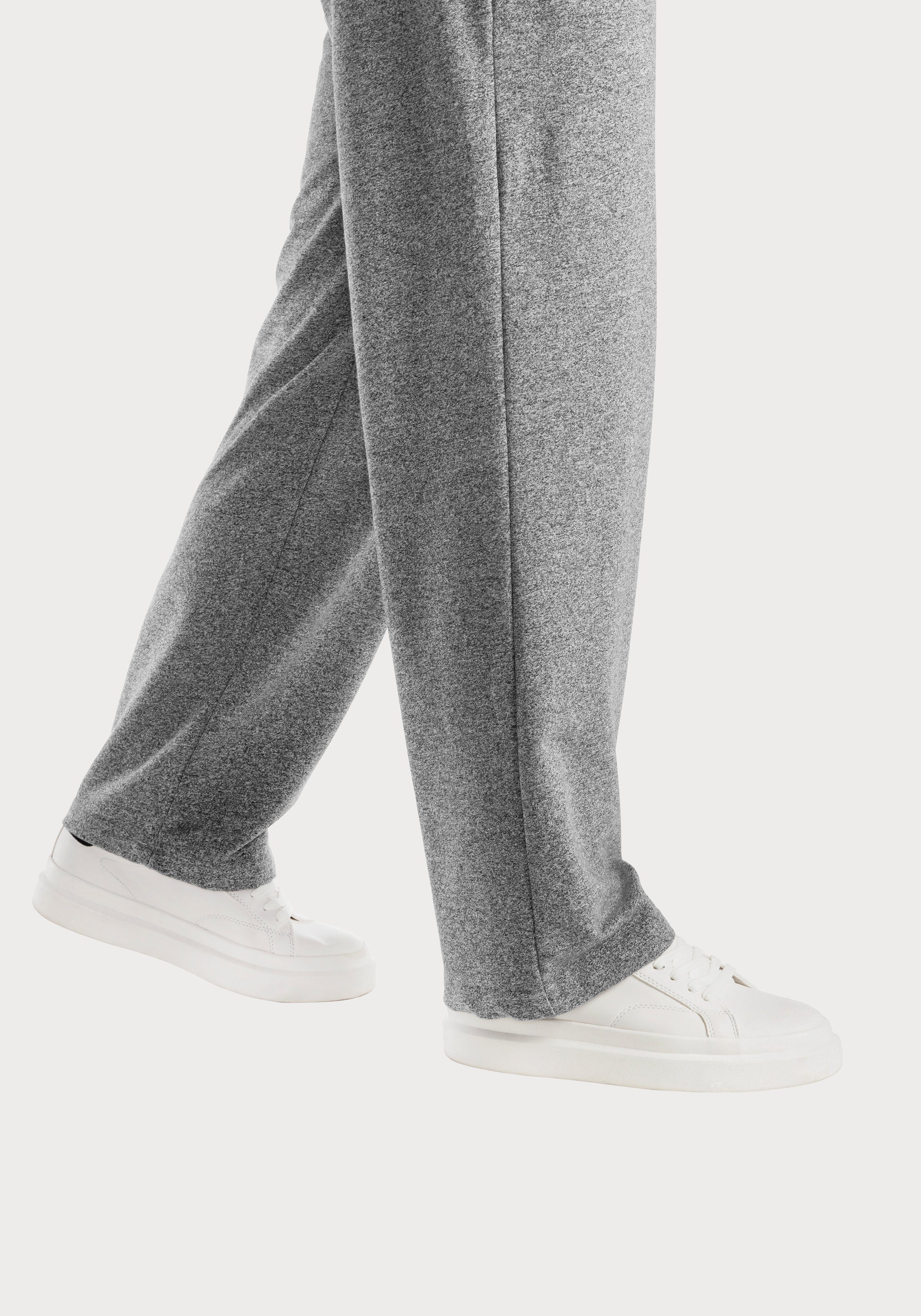 grau-meliert Sweathose Logodruck - mit Loungewear Sweathose Bench.