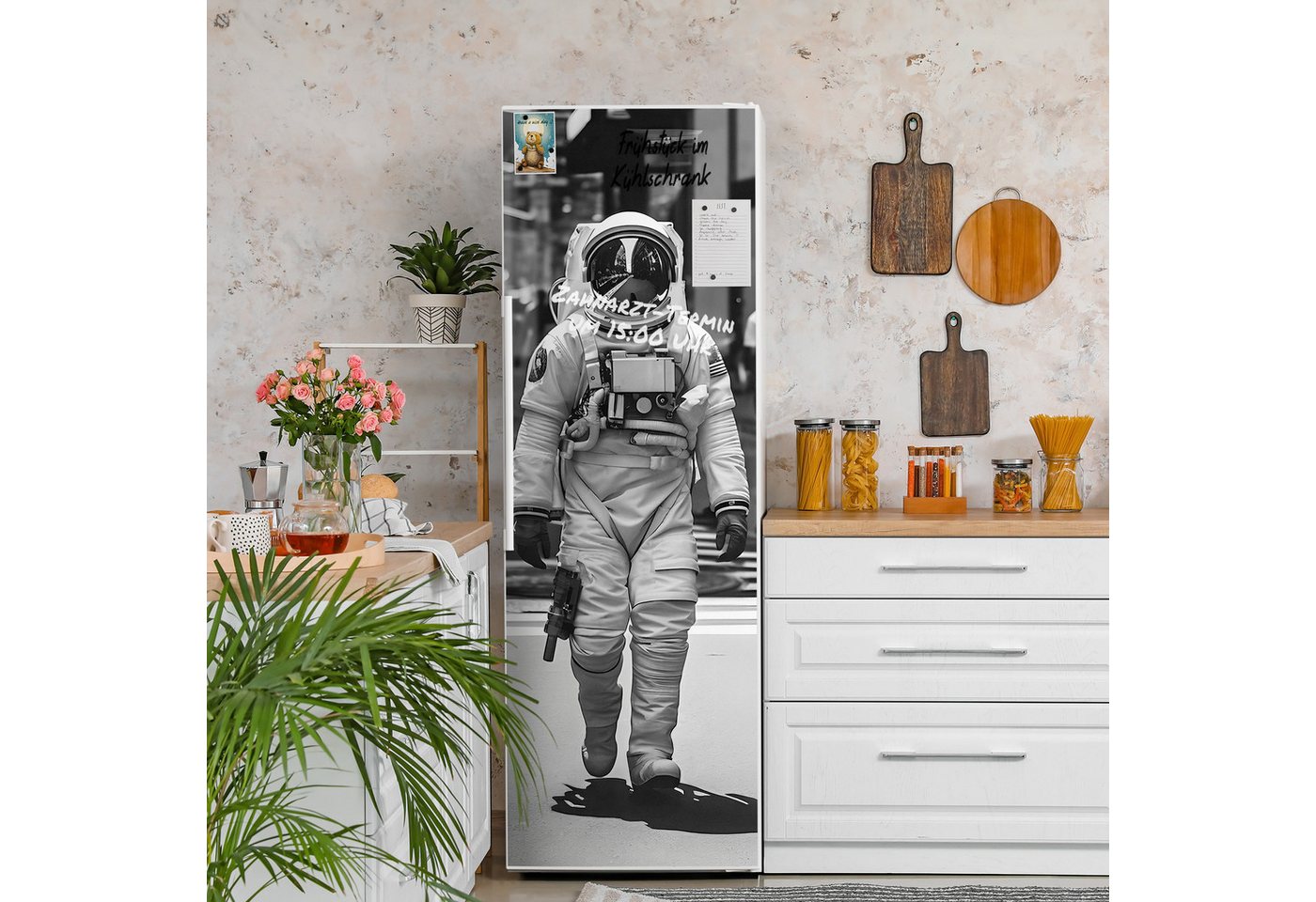 Thumbnail - DEQORI Magnetfolie 'Städtischer Raumfahrer', beschreibbar Kühlschrank Magnetmatte magnetisch Magnetfolie