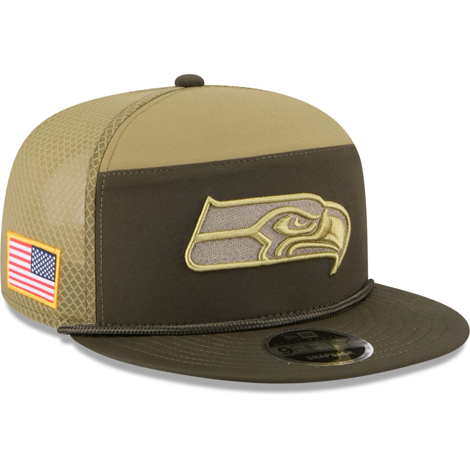 New Era Snapback Cap 9Fifty Split Panel SALUTE Seattle Seahawks
