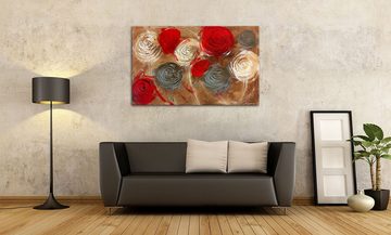 WandbilderXXL Gemälde Wasteland Roses 120 x 75 cm, Abstraktes Gemälde, handgemaltes Unikat