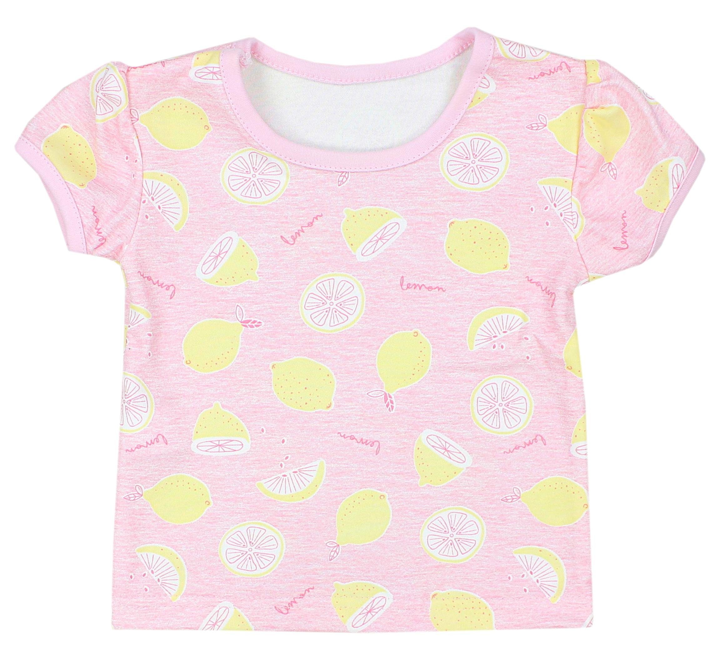 T-Shirt Rosa/Dunkelblau Sommer Bekleidung Mädchen Set Hose Shorts Zitronen TupTam Baby & Shirt TupTam Gelb