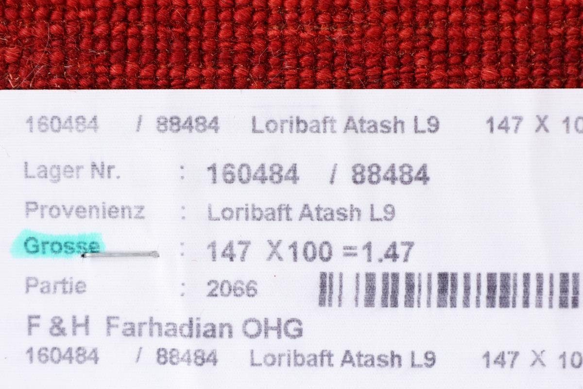 Orientteppich Trading, Höhe: Nain Atash rechteckig, Loribaft 12 Moderner, Gabbeh 99x146 Handgeknüpfter Perser mm