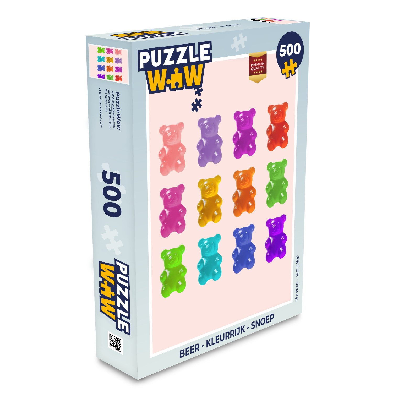 MuchoWow Puzzle Bär - Bunt - Bonbon, 500 Puzzleteile, Foto-Puzzle, Bilderrätsel, Puzzlespiele, Spielzeug
