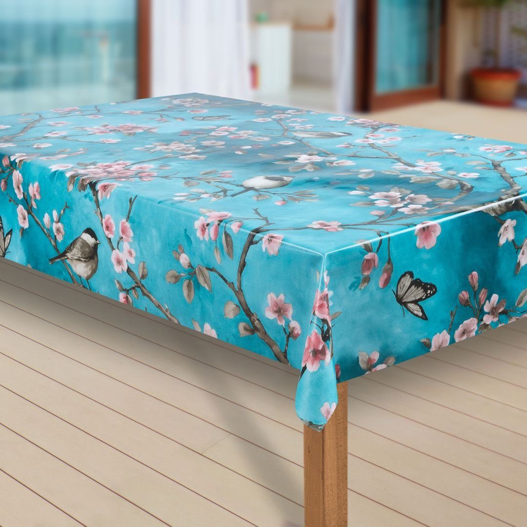 laro Tischdecke Wachstuch-Tischdecken Abwaschbar Kirschblüte rechteckig günstig online kaufen