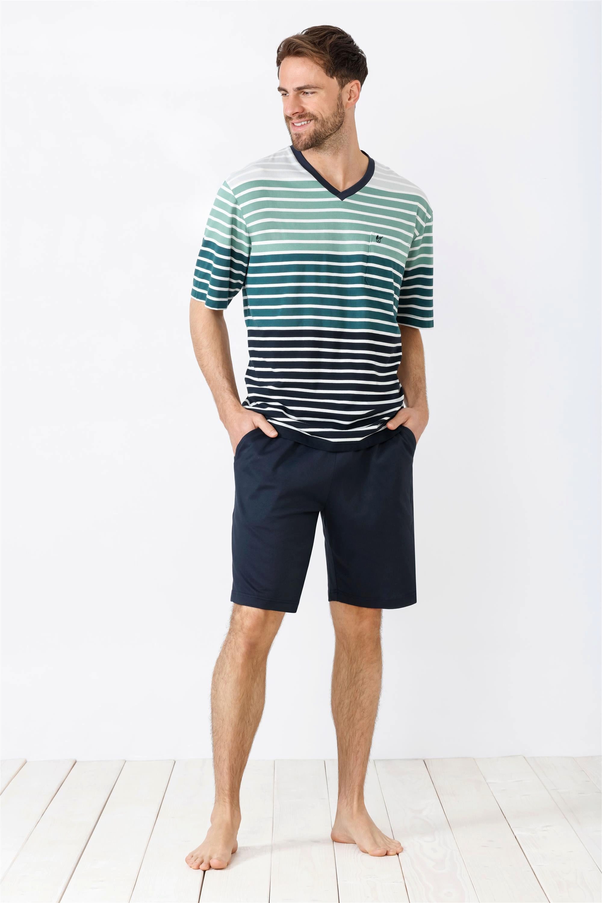 Hajo Schlafanzug Herren Bermuda-Shorty, Klima-Komfort günstig online kaufen
