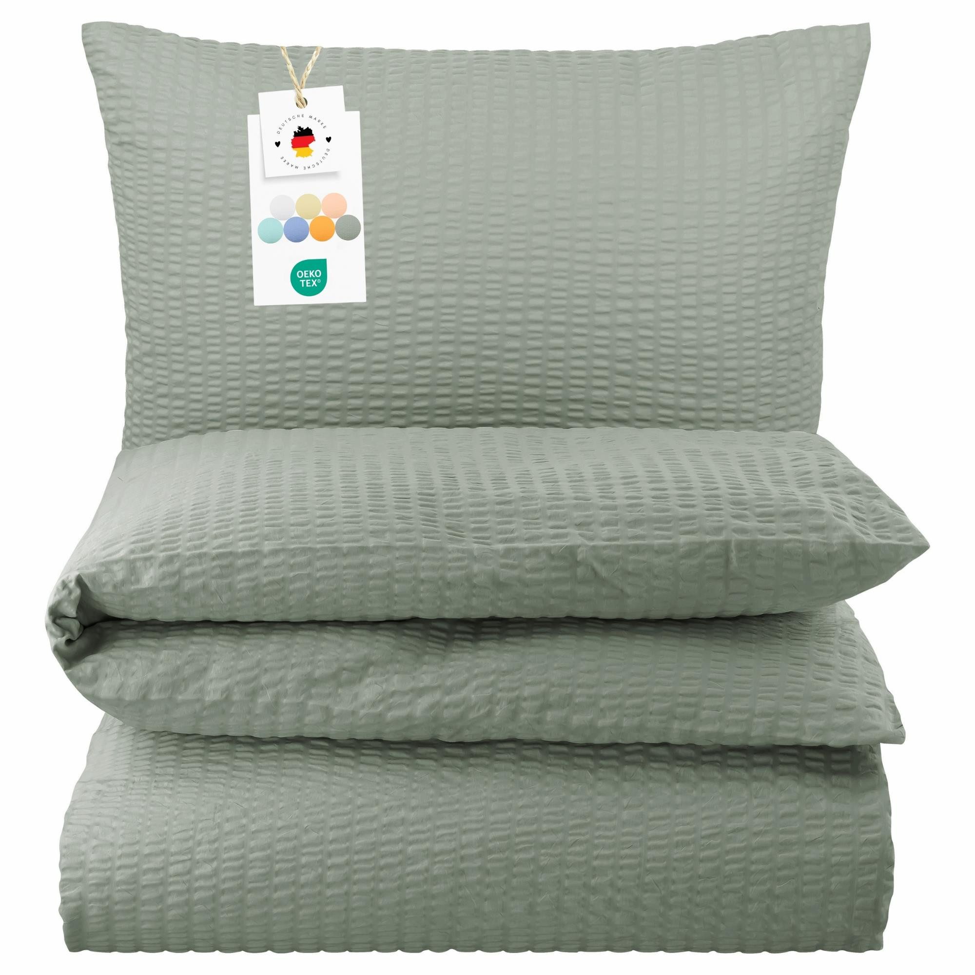 Carpe Sonno Bettwäsche Seersucker 135x200 155x220 Bügelfrei Sommer Bettbezu günstig online kaufen