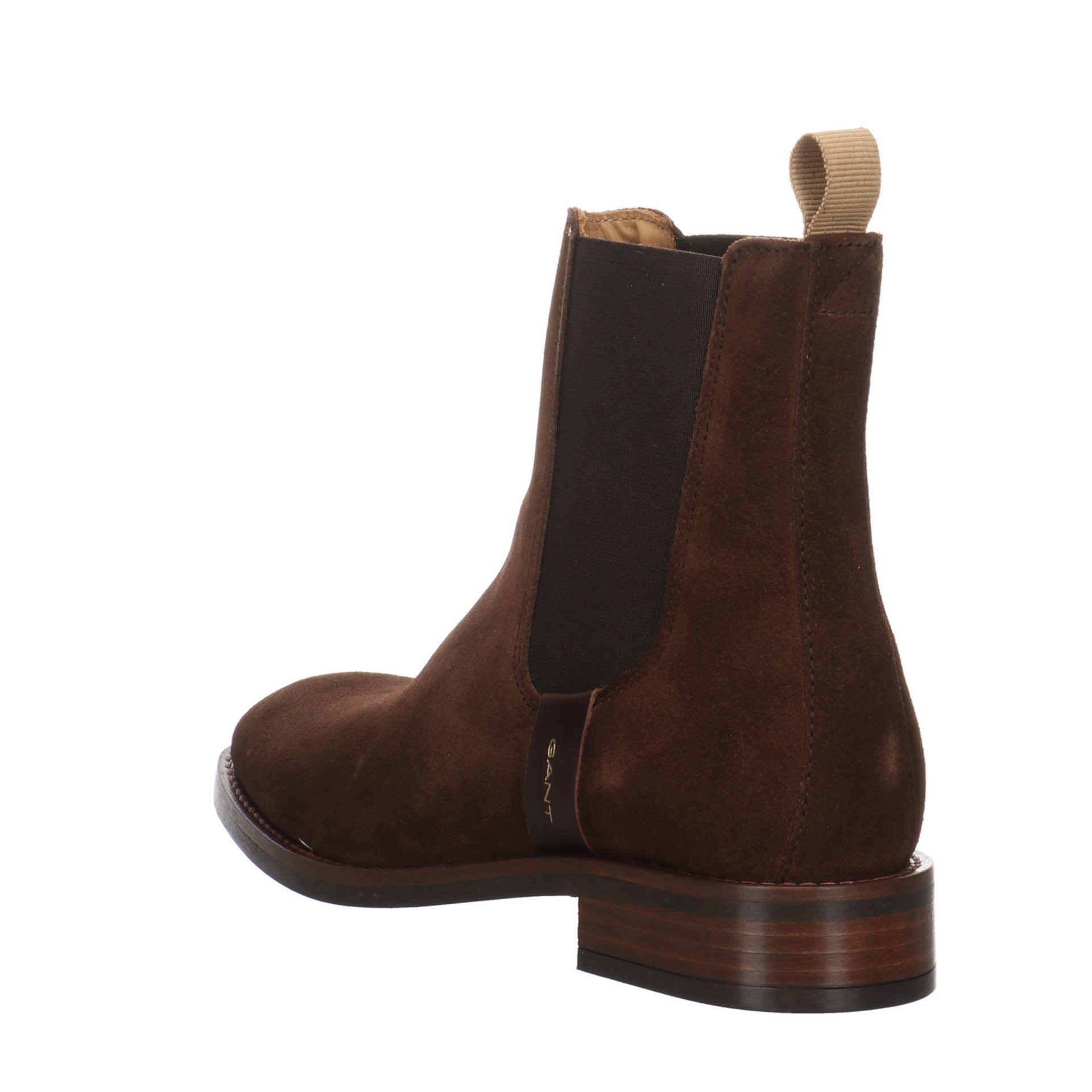 Gant Damen Stiefeletten Schuhe Leder-/Textilkombination Stiefelette Boots FAYY dark Chelsea brown