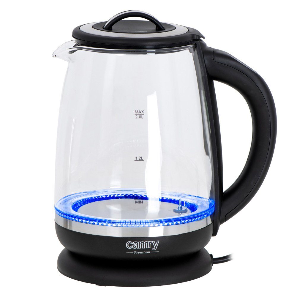 Camry Wasserkocher CR 1290 Wasserkocher Glas mit Temperatureinstellung 2 L 2200 Watt – Bild 3 von 5