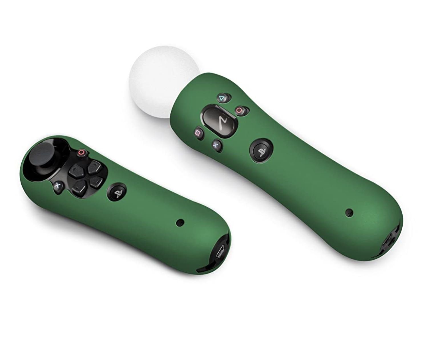 Speedlink Konsolen-Tasche Guard Kit Grün Set Silikon Skin Schutz-Hülle, Grip für Sony PS Move + Navigation Controller auch für PS VR PS3 PS4