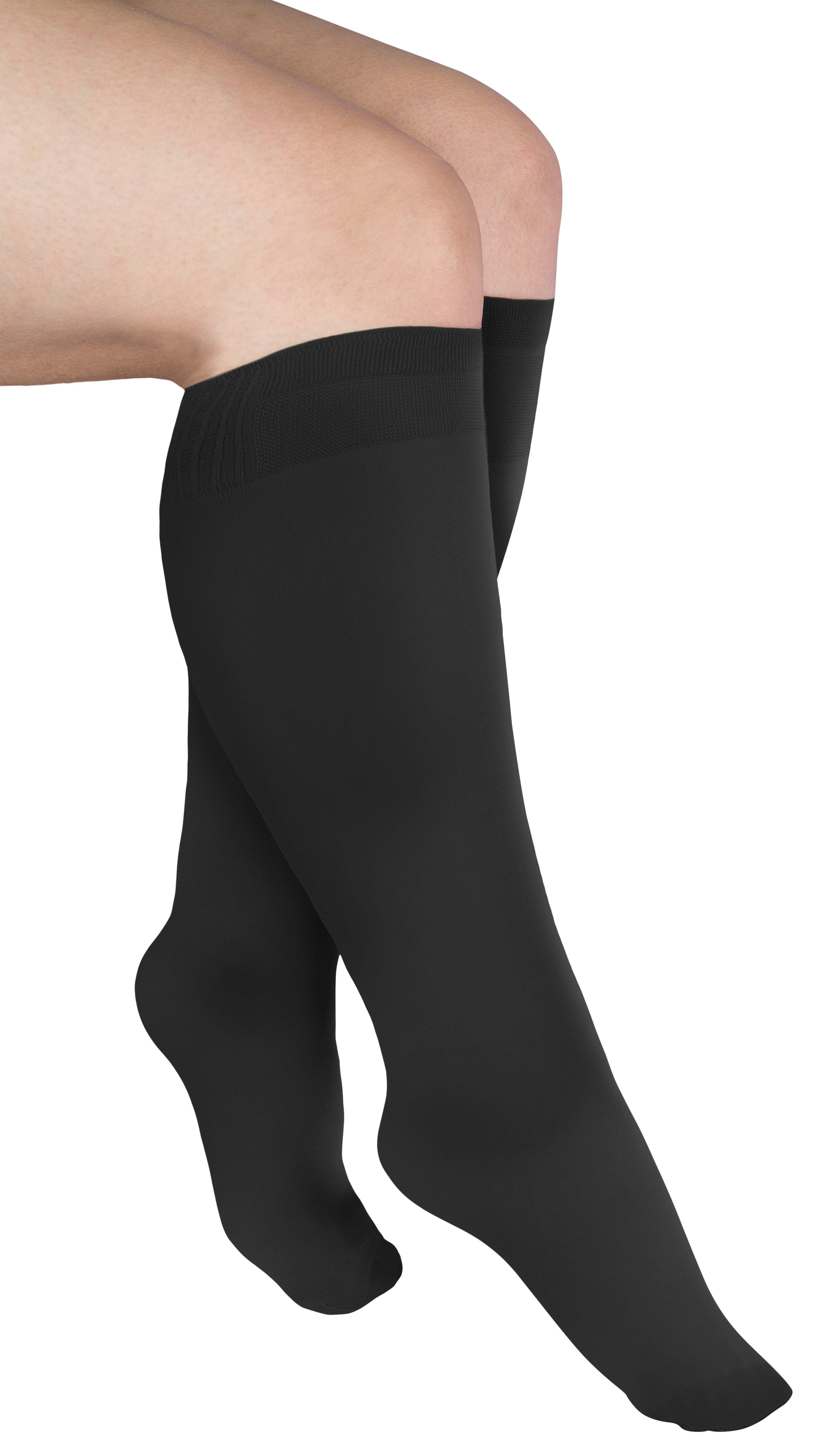 Janastyle Feinkniestrümpfe BIG Feinkniestrümpfe mit extrabreitem Bund (3-Paar) für einen Wadenumfang bis zu 56 cm, für starke Waden