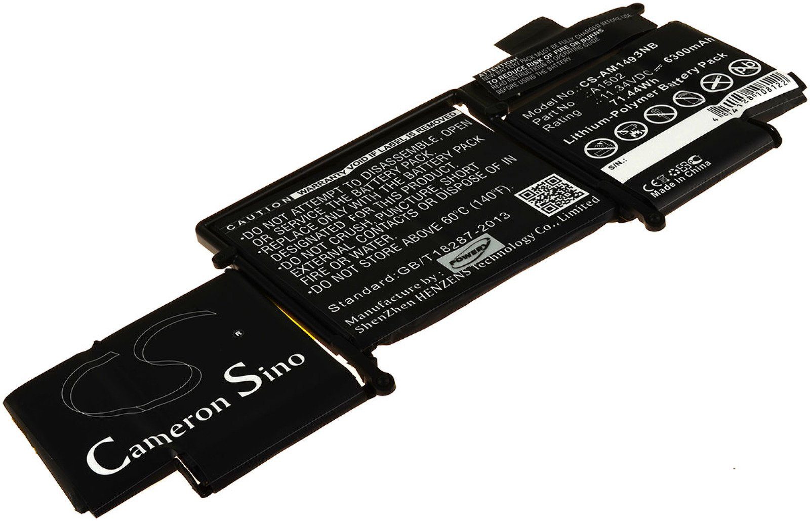 (11.34 mAh Laptop-Akku Apple Powery Typ 6300 A1502 für Akku V)