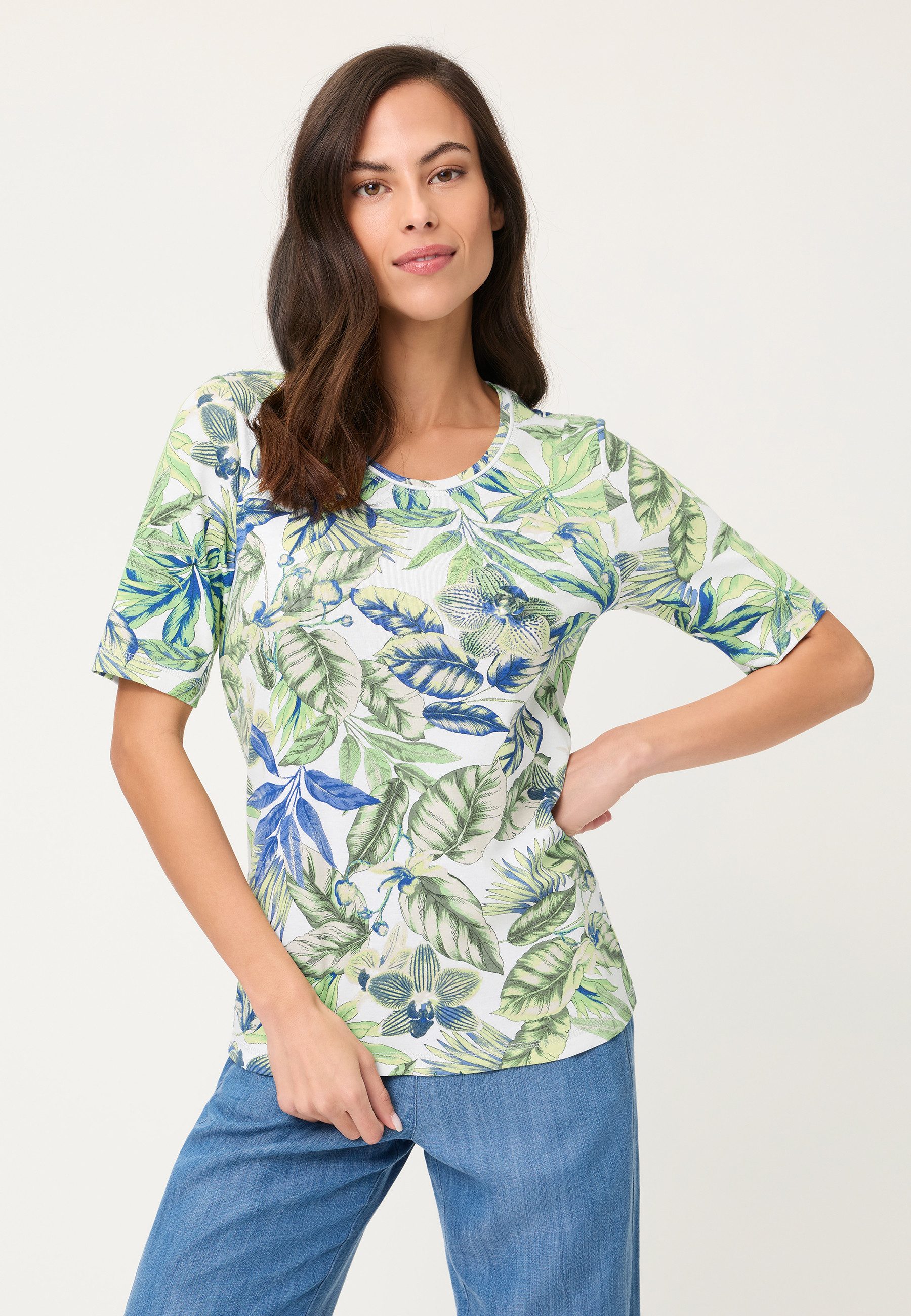 Olsen T-Shirt mit Allover-Dessin