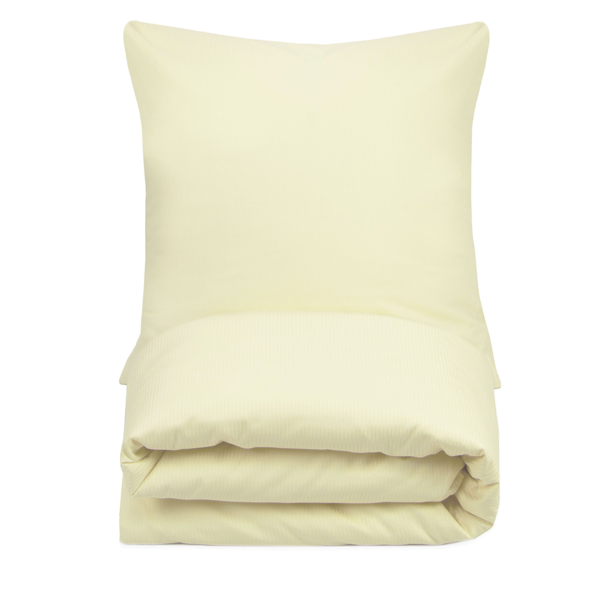 ZOLLNER Bettwäsche, Mischgewebe, 2 teilig, 80% Baumwolle, 20% Polyester, vom Hotelwäschespezalisten, mit Streifen