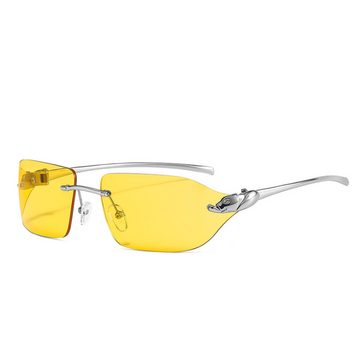 Juoungle Sonnenbrille Retro Mode Rahmenlose Sonnenbrille für Damen Herren