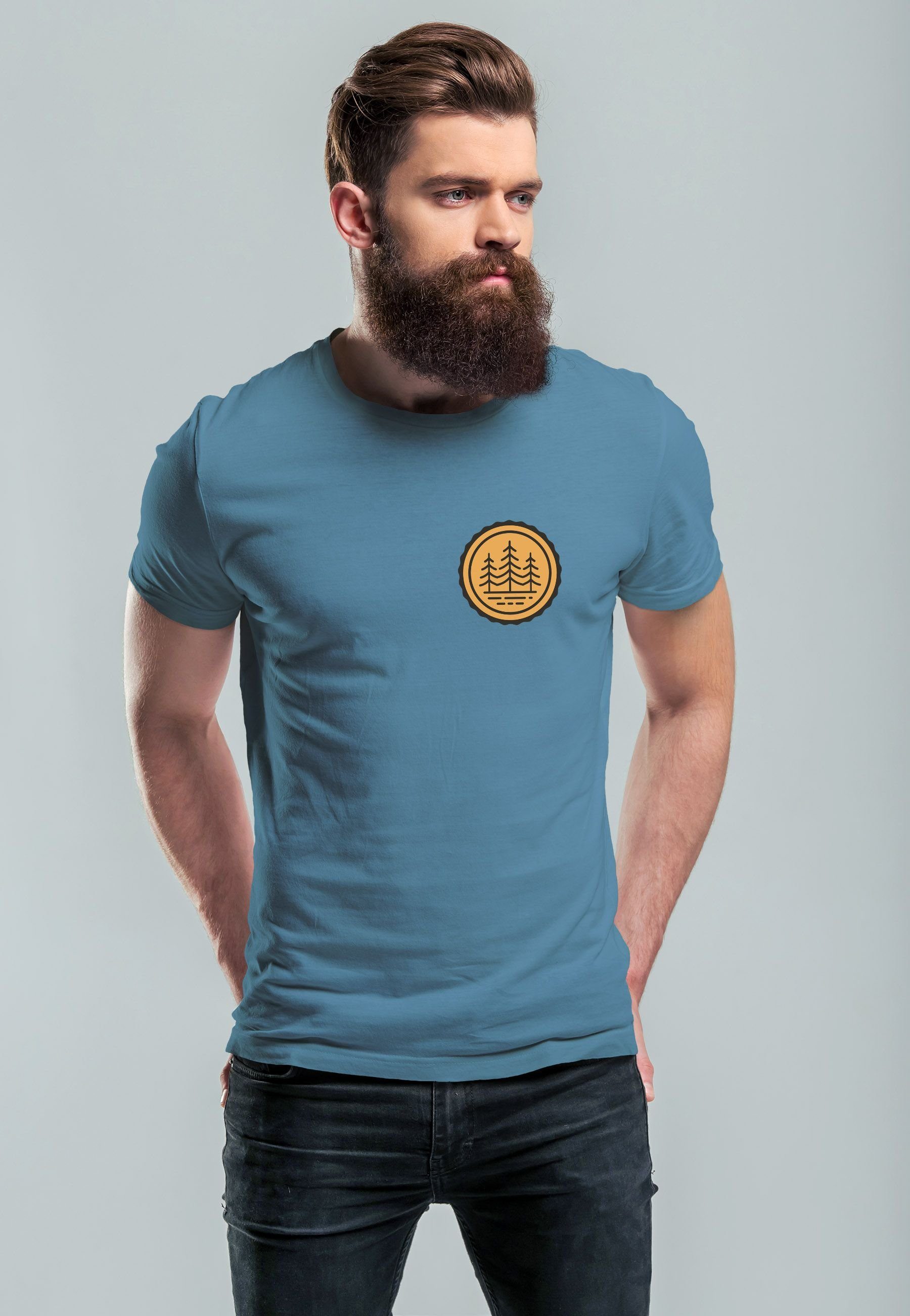 Neverless Print-Shirt Herren T-Shirt Wald Bäume günstig online kaufen