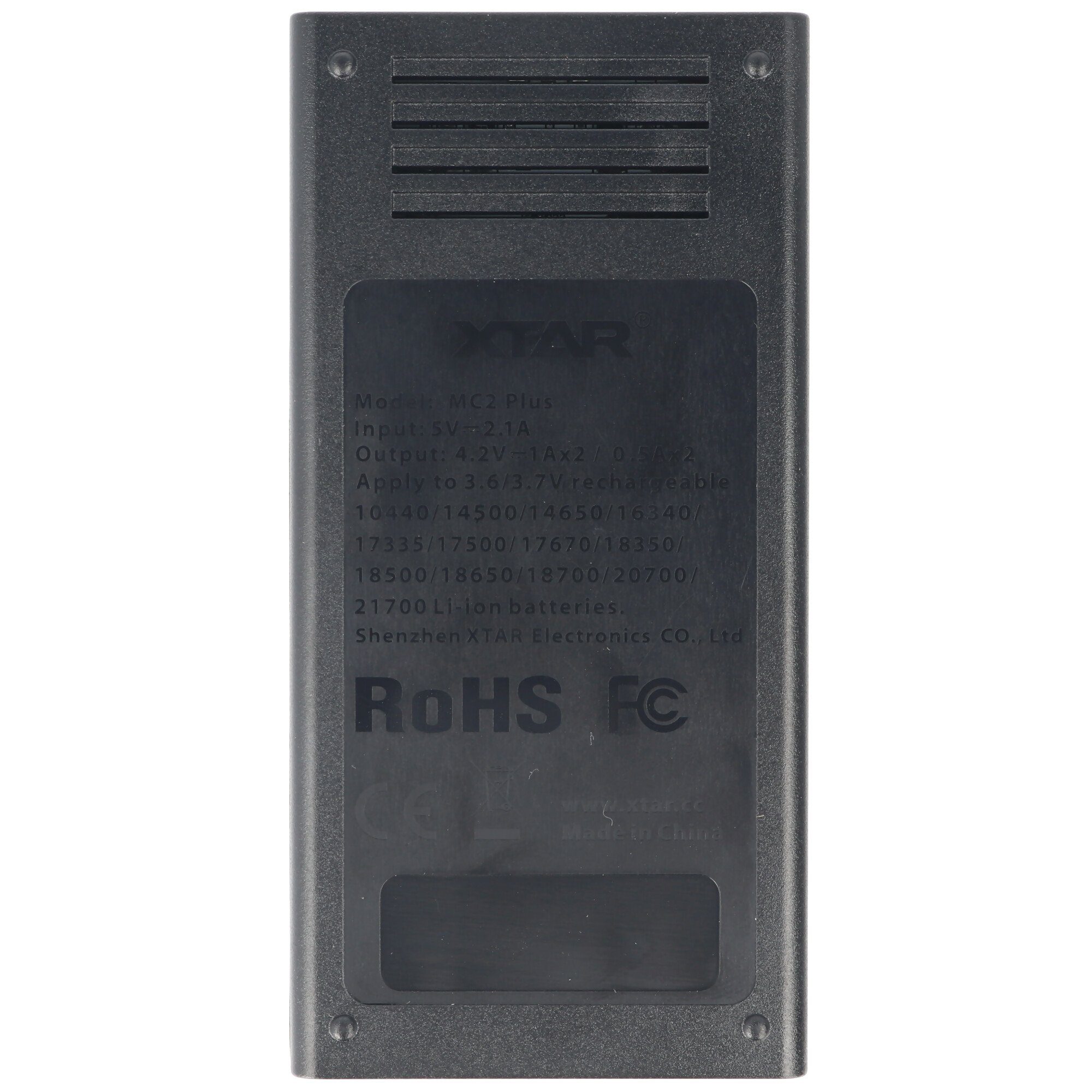 XTAR 2-Fach Ladegerät für 10440 14500 14650 16340 17335 17500 17670 18350 Rundzellen-Lader