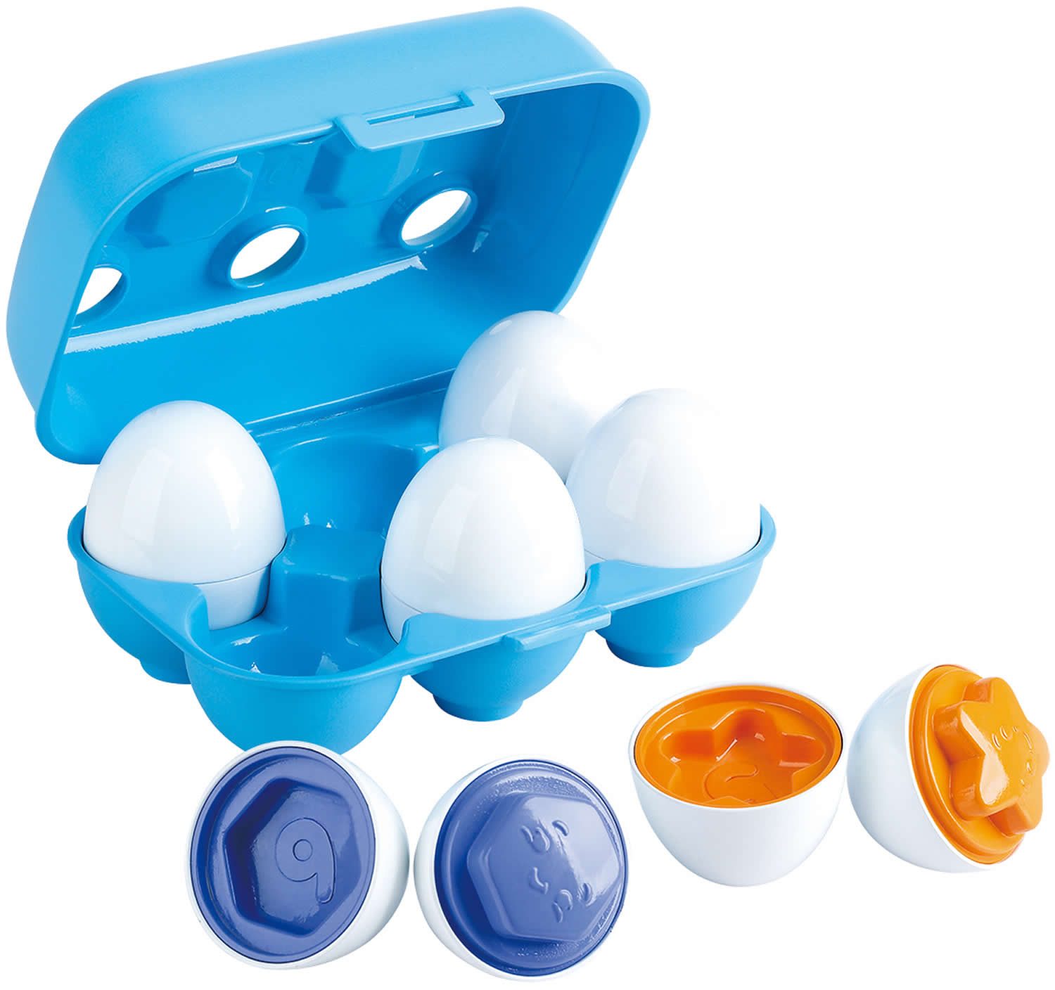 Play Steckspielzeug 123 Eierformensortierer mit 6 Eiern Schachtel Kinder Sortierspiel +12M