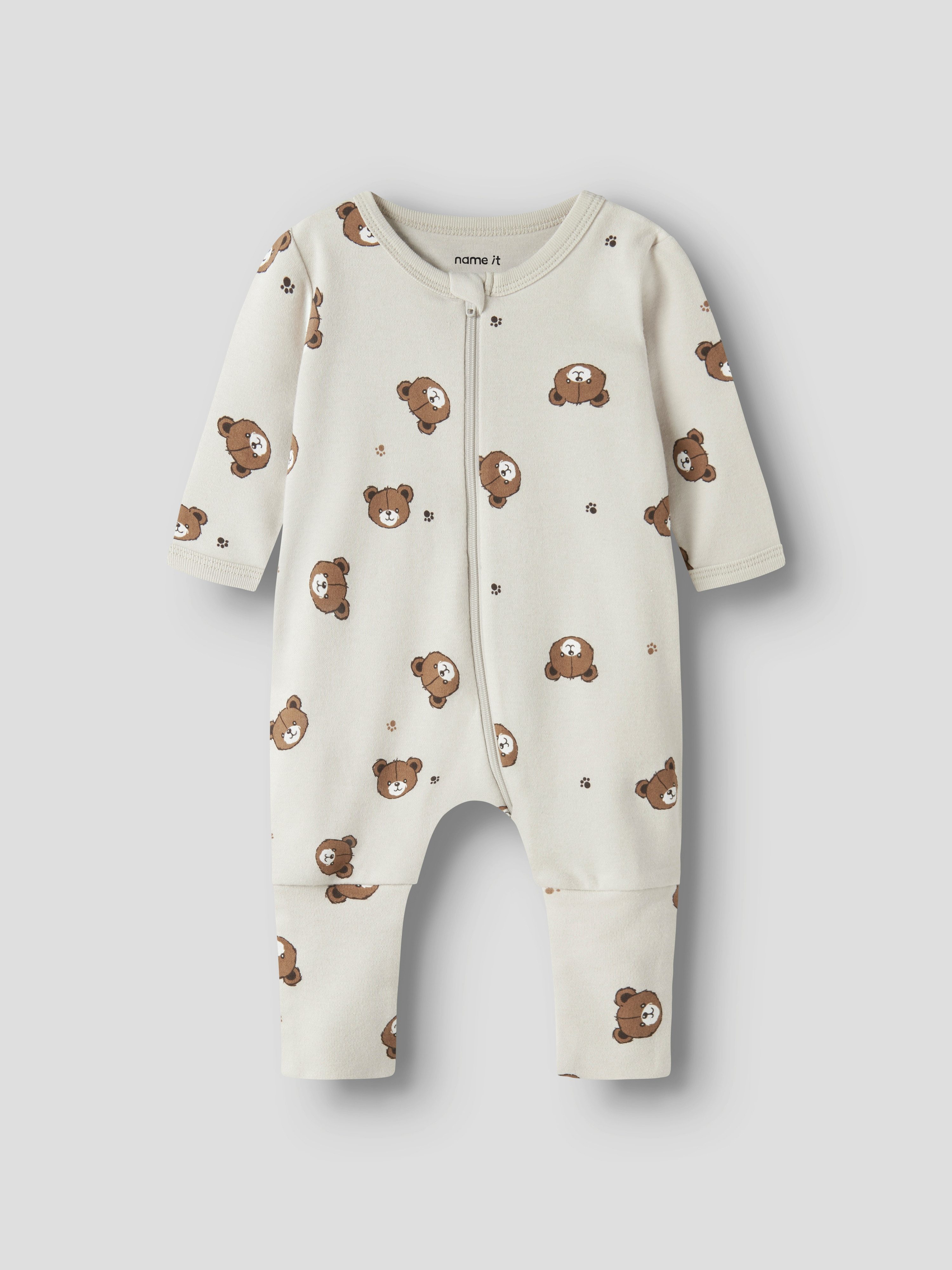 Name It Schlafoverall NBNNIGHTSUIT 2P ZIP FF PUMICE BEAR NOOS (Packung, 2-tlg)