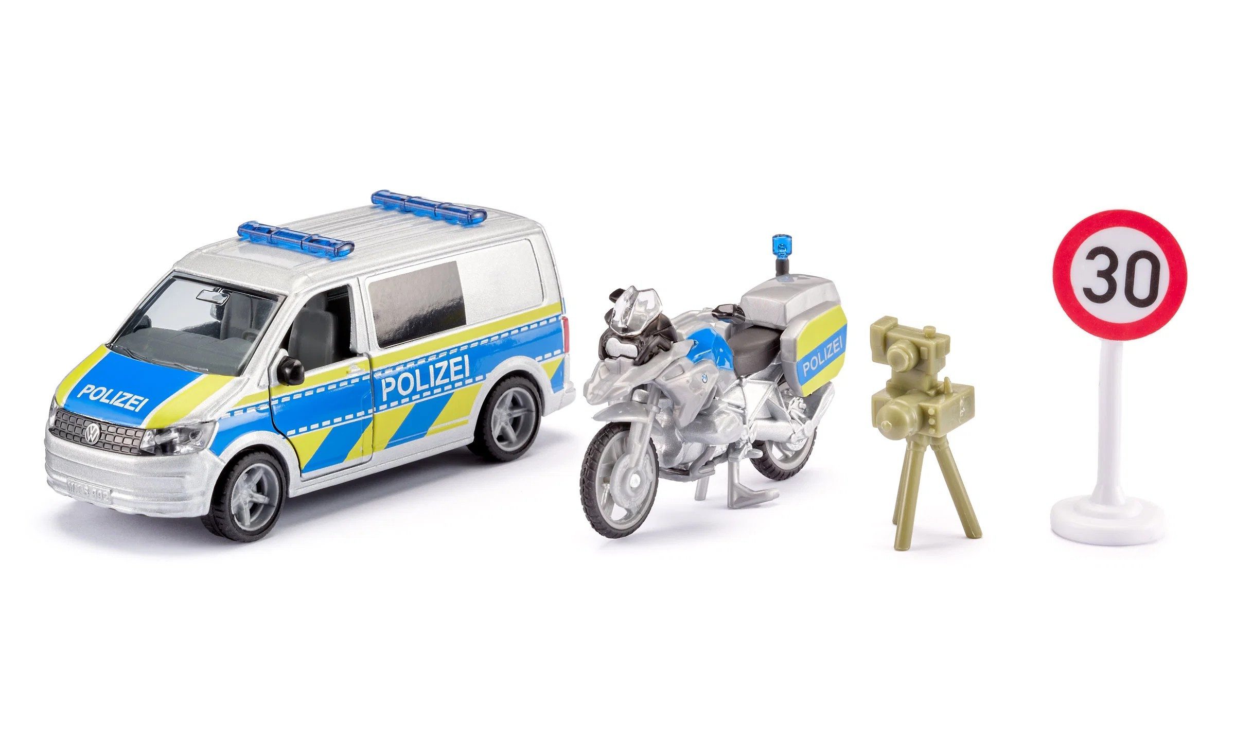 Siku Spielzeug-Auto VW T6 mit BMW Polizeimotorrad