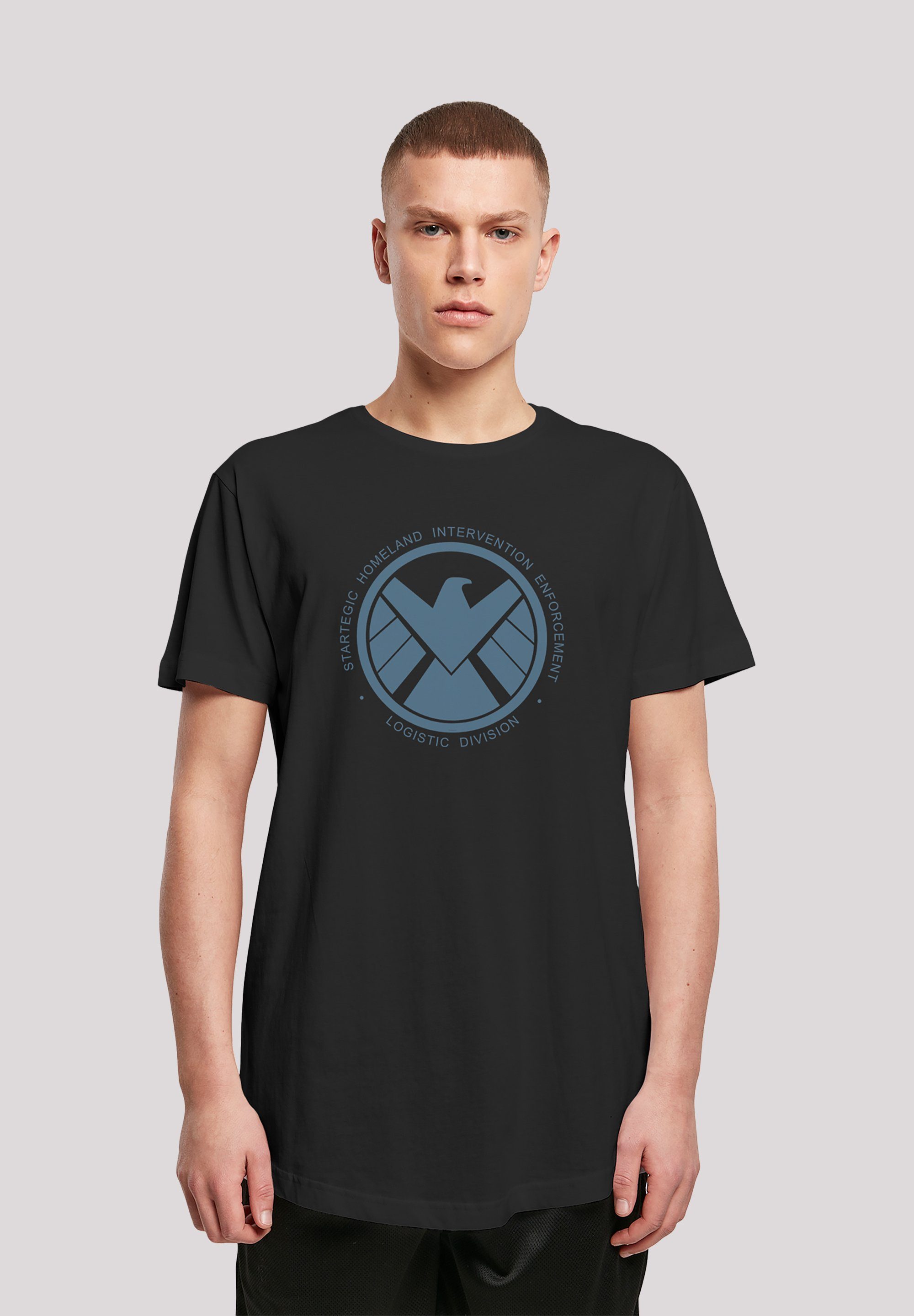 schwarz Agent F4NT4STIC Of Marvel Print SHIELD Avengers T-Shirt
