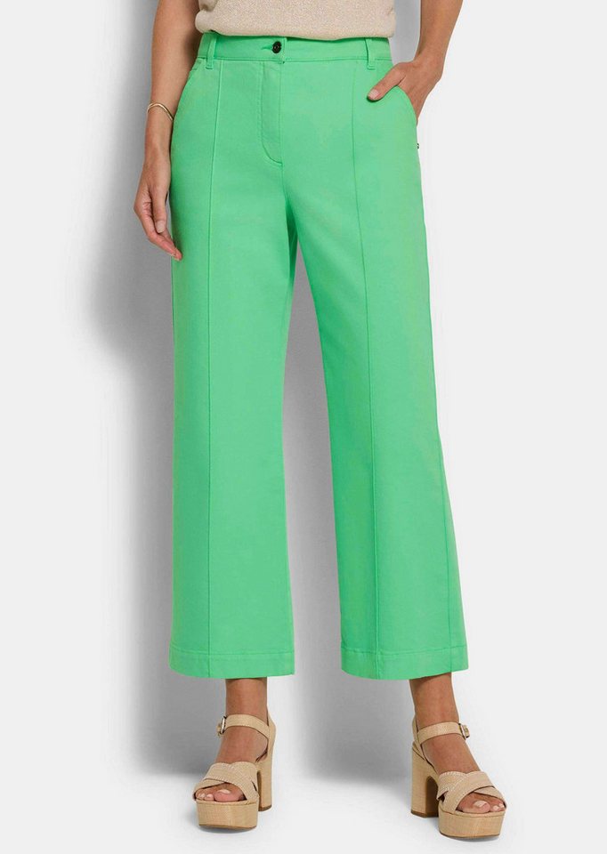 GOLDNER Bequeme Jeans Jerseyhose mit Biesen Baumwollhose mit Formbund, Eingriffstaschen und 7/8-Länge