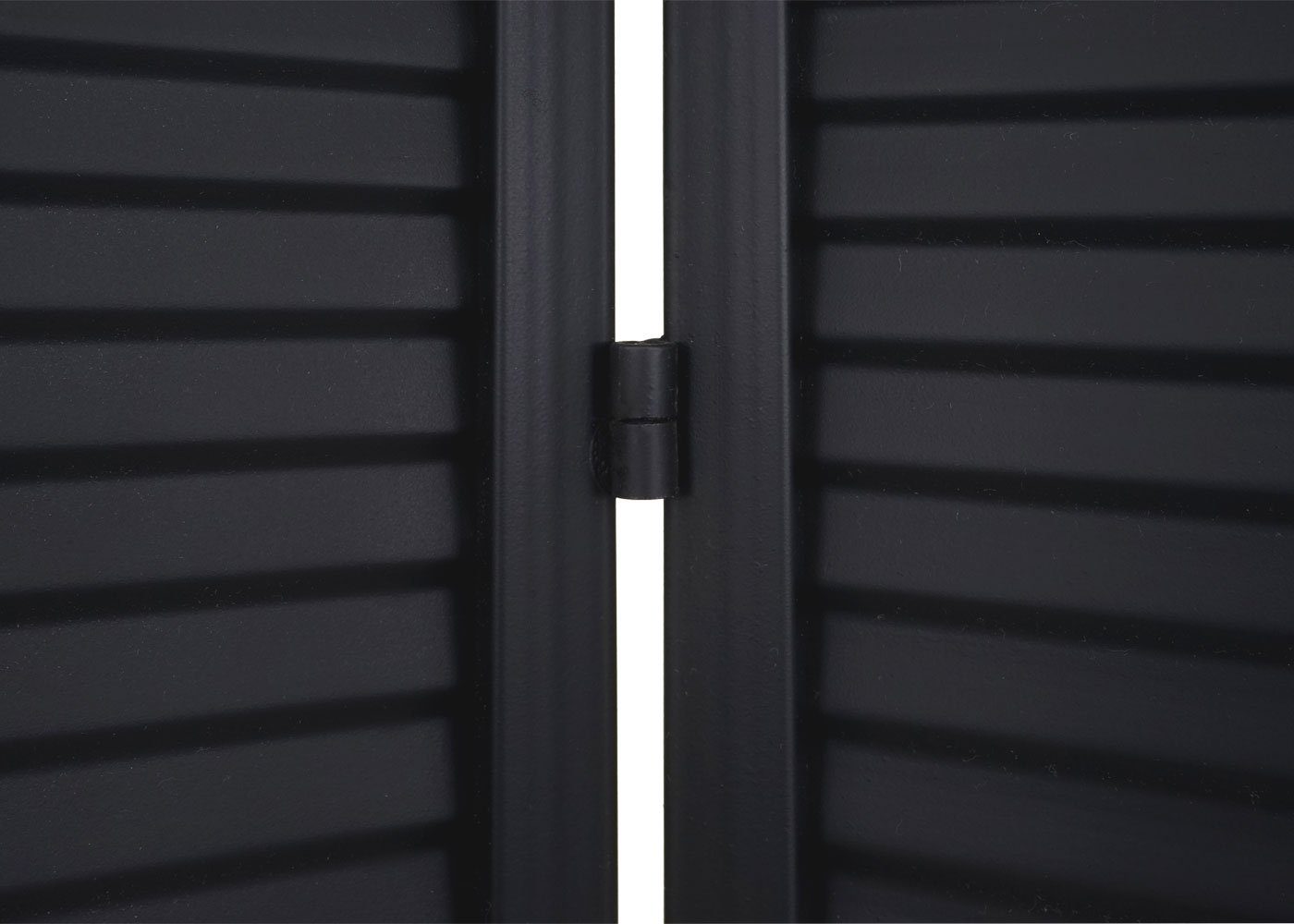 Zusammenklappbar, MCW-J14 St), Stabilität (1 durch schwarz MCW Paravent Verankerung Fensterladenoptik,