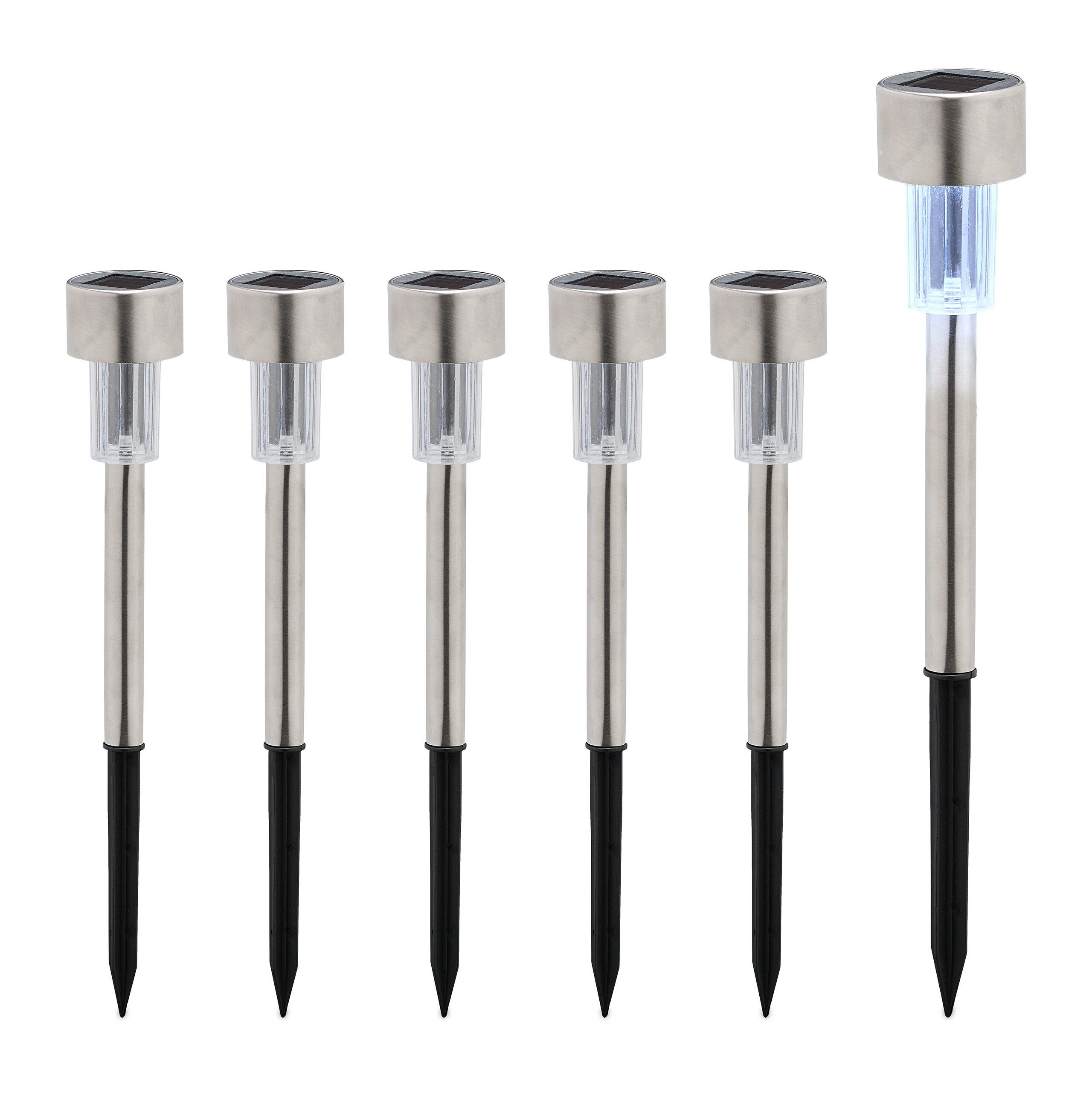 relaxdays LED Solarleuchte Solarlampen Set, 6er günstig online kaufen