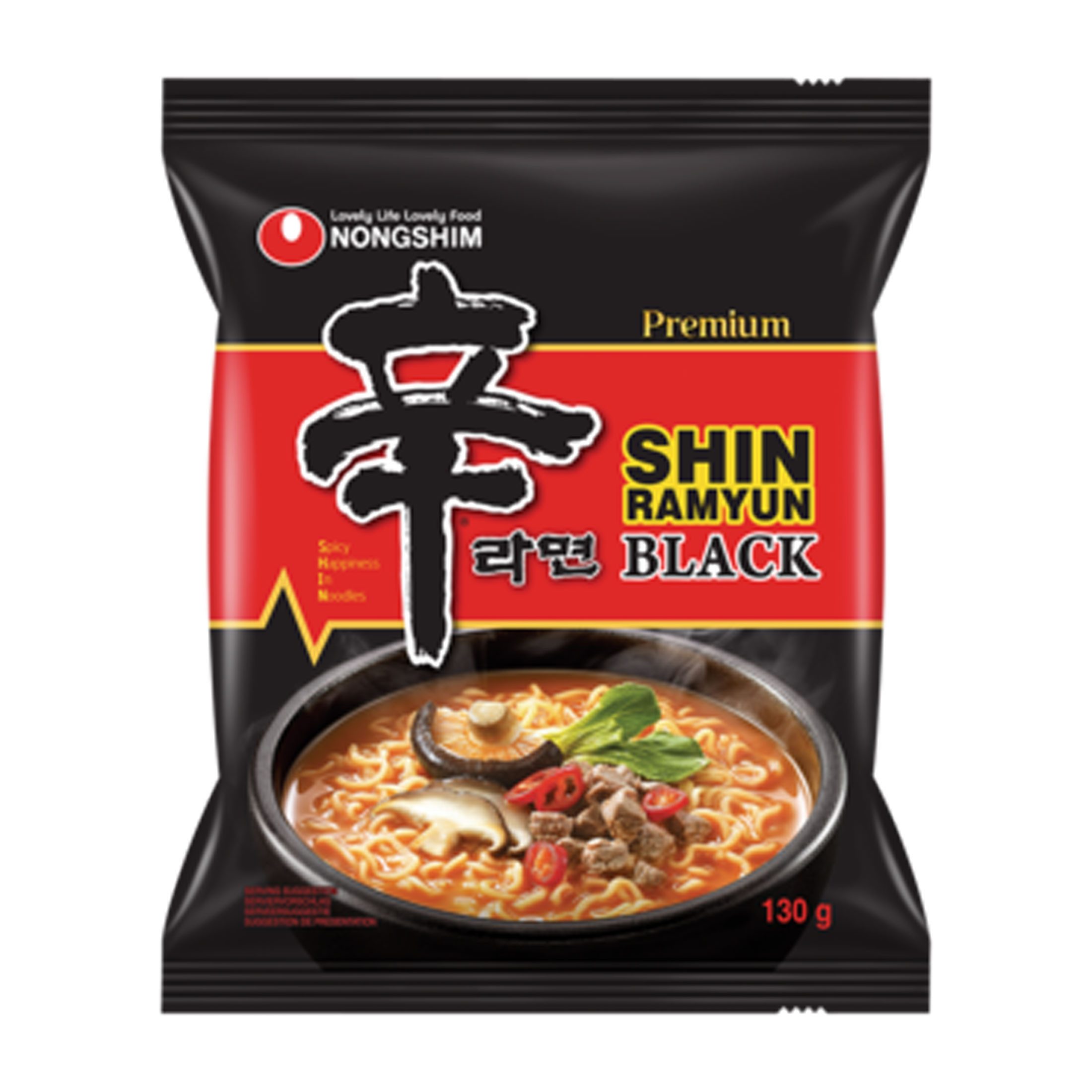 Nong Shim Fertiggericht 4x130g Nong Shim Shin Ramyun Black / Schwarz koreanische Instantnudeln
