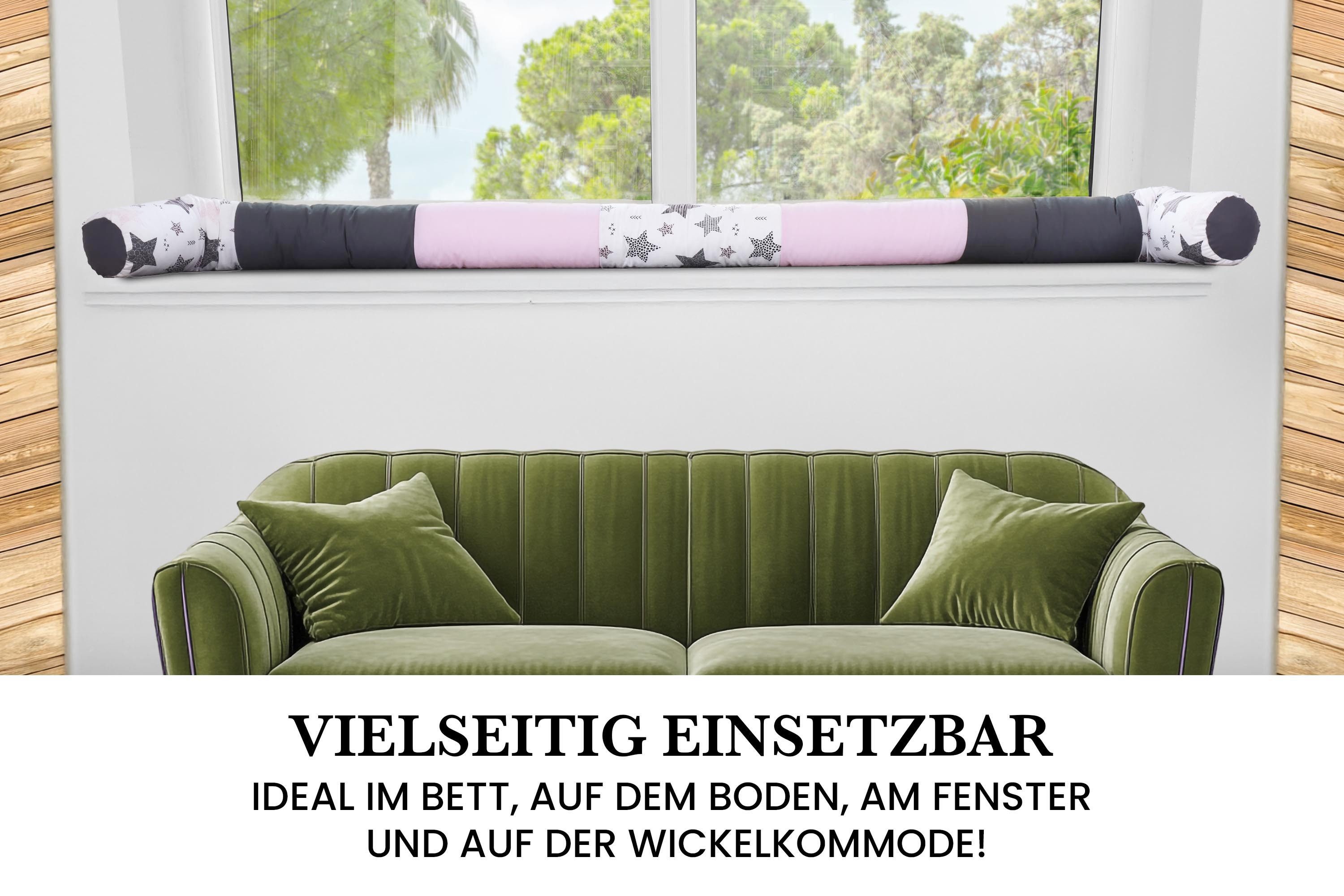 Amilian Nestchenschlange Bettschlange 210cm - Seitenschläferkissen - Nestschlangen, gepolstert, flexibel einsetzbar, pflegeleicht, Made in EU – Bild 5 von 5