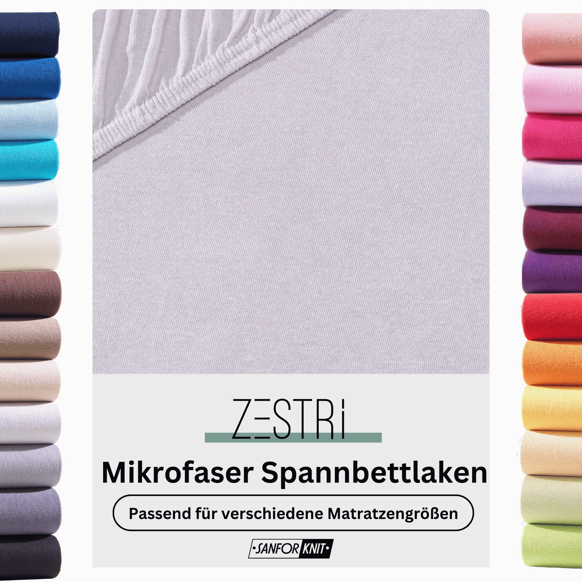 Zestri Spannbettlaken aus Microfaser mit Rundumgummizug, günstig online kaufen
