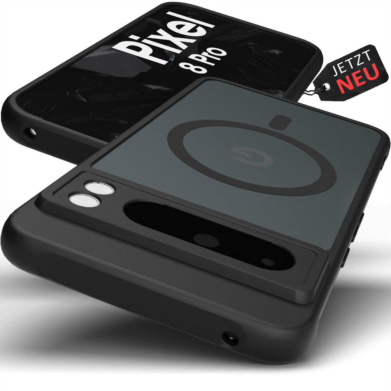 GreenHec Handyhülle Hülle Google Pixel 10 9 8 7 6 Pro a XL MagSafe Case Schutzhülle 7 Zoll, Handyhülle Schwarz Black Cover Mangetisch Induktives Laden Mangetisch