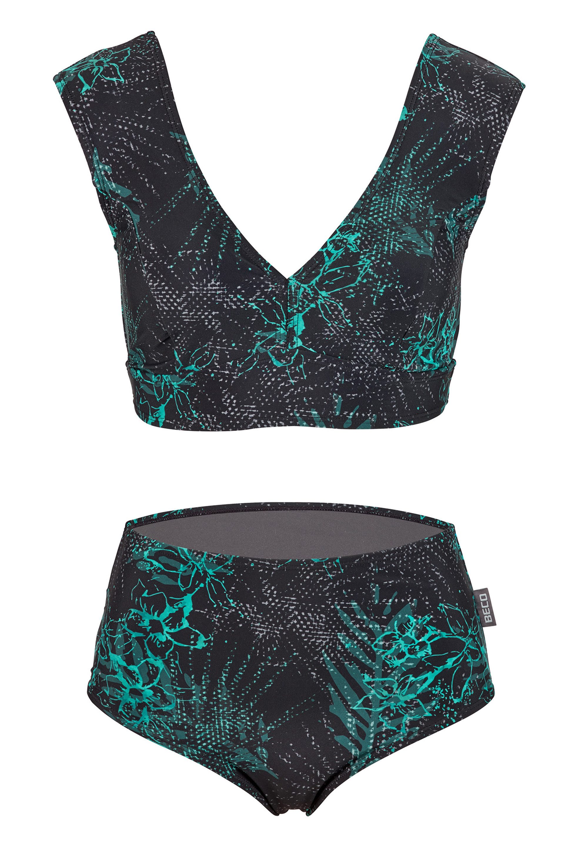 Triangel-Bikini-Top Mint Flowers