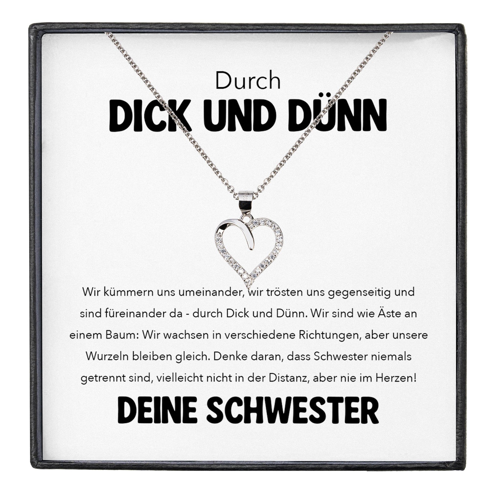 Schmuckset Liebe Schwester Geschenk Frauen Mädchen Herz Halskette Geschwister