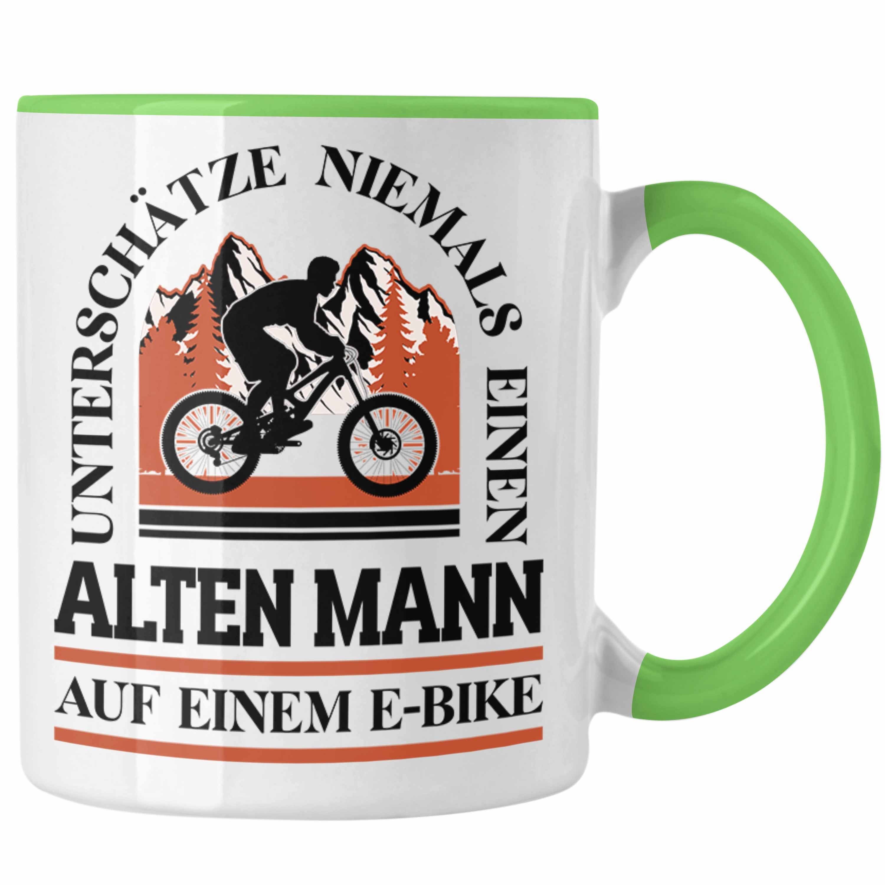 Trendation Tasse Trendation Elektrofahrrad - Geschenke Grün Spruch Rentner Geschenk Kaffeetasse Lustige Tasse mit E-Bike Ebike