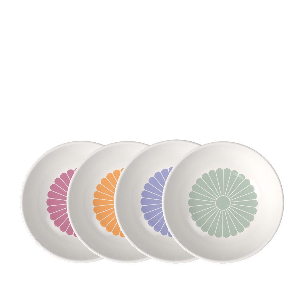 Villeroy & Boch Salatschüssel Fleur couleur Dessertschale 4tlg. 13x13x4cm, Porzellan, (Set, 4-tlg), Premium Porcelain, mikrow.- & spülm.sicher, Made in Germany