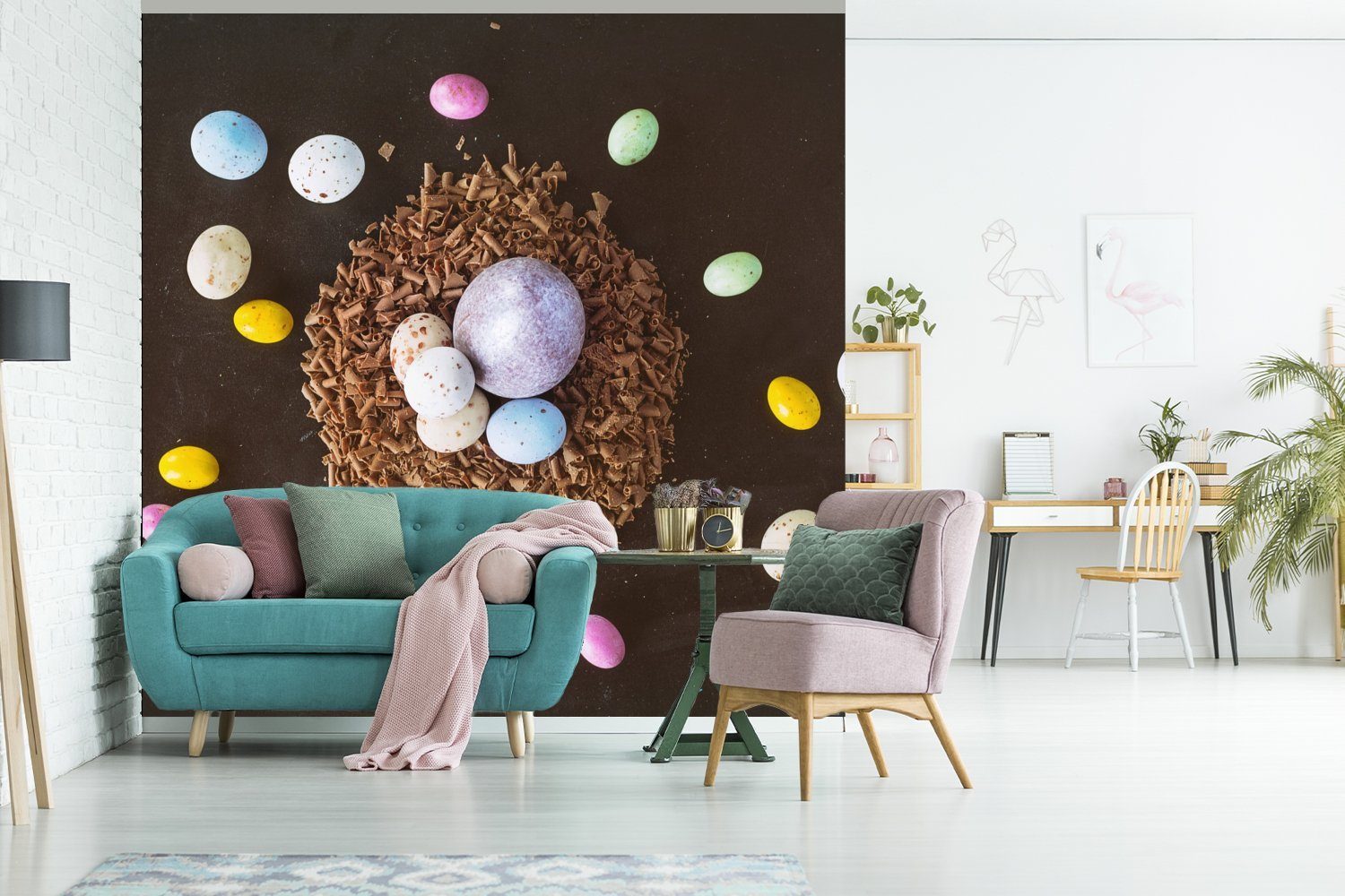 Matt, bedruckt, Schlafzimmer, Wandtapete oder Regenbogen Tapete Ostereier Fototapete Wohnzimmer Vinyl - (5 - für MuchoWow Ostern, St),