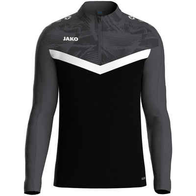 Jako Langarmshirt Ziptop Iconic schwarz/anthrazit