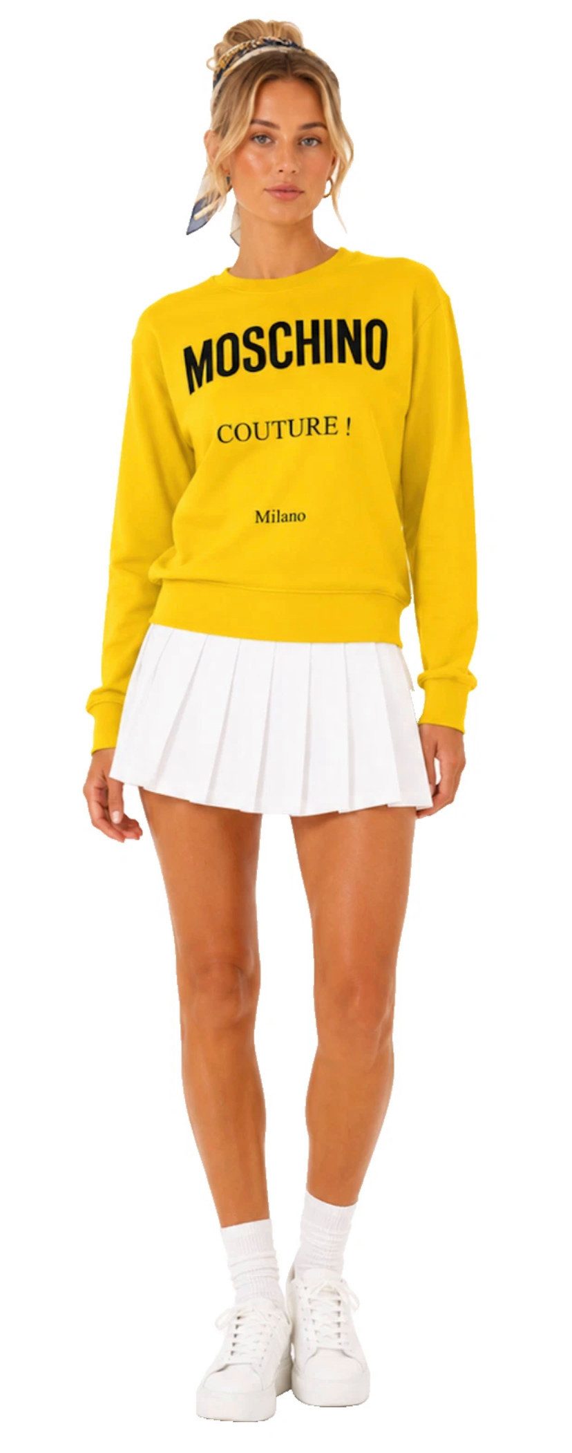 Moschino Sweatshirt Couture! Logo Print Baumwolle Premium Pullover Sweater Elastische Rippbündchen an Ärmeln, Kragen und Saum