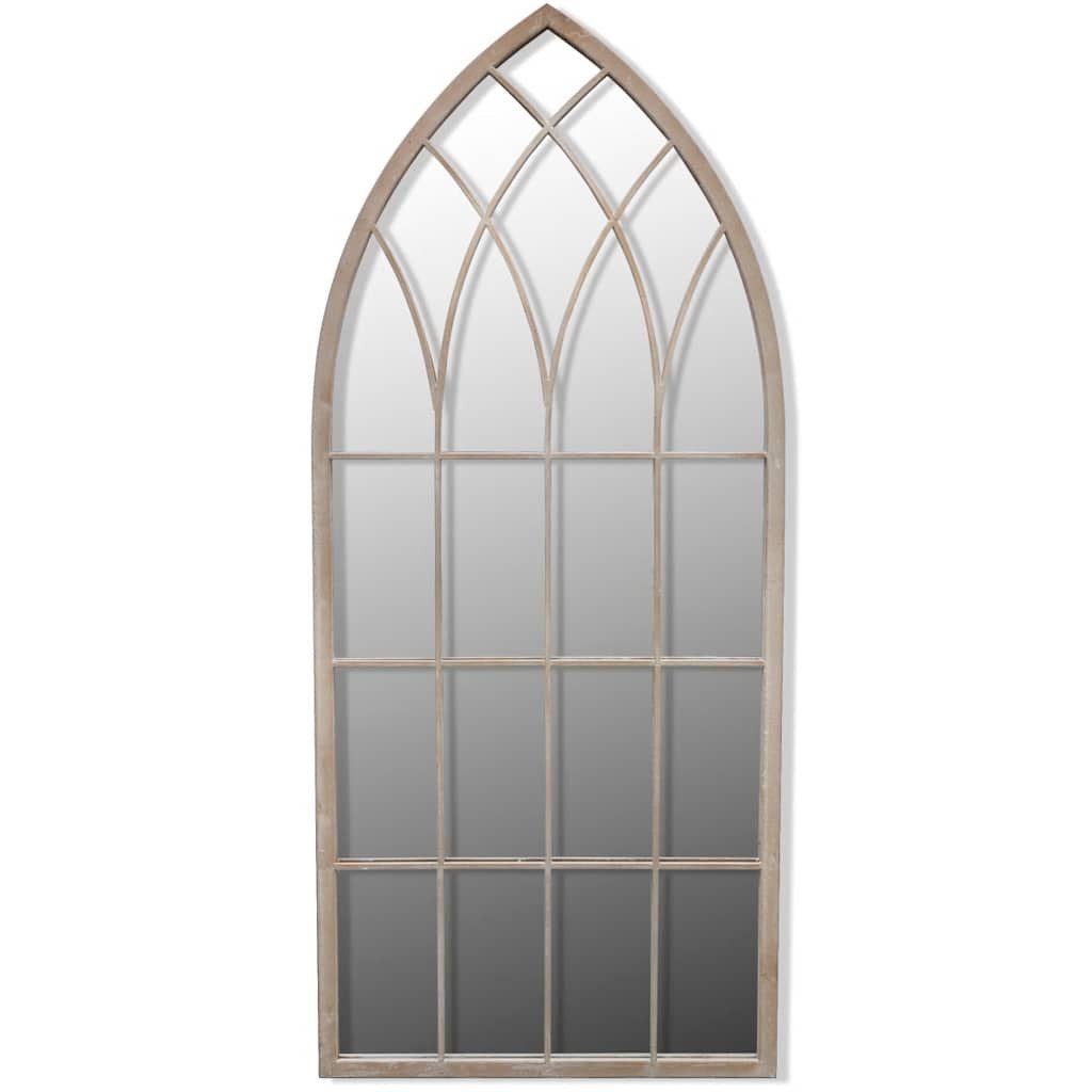 furnicato Wandspiegel Gartenspiegel Eisen mit Glas 50 x 2 x 115 cm Antik-Weiß (1-St), Witterungsbeständige Wandspiegel-Optik mit klarem Echtglas-Spiegel