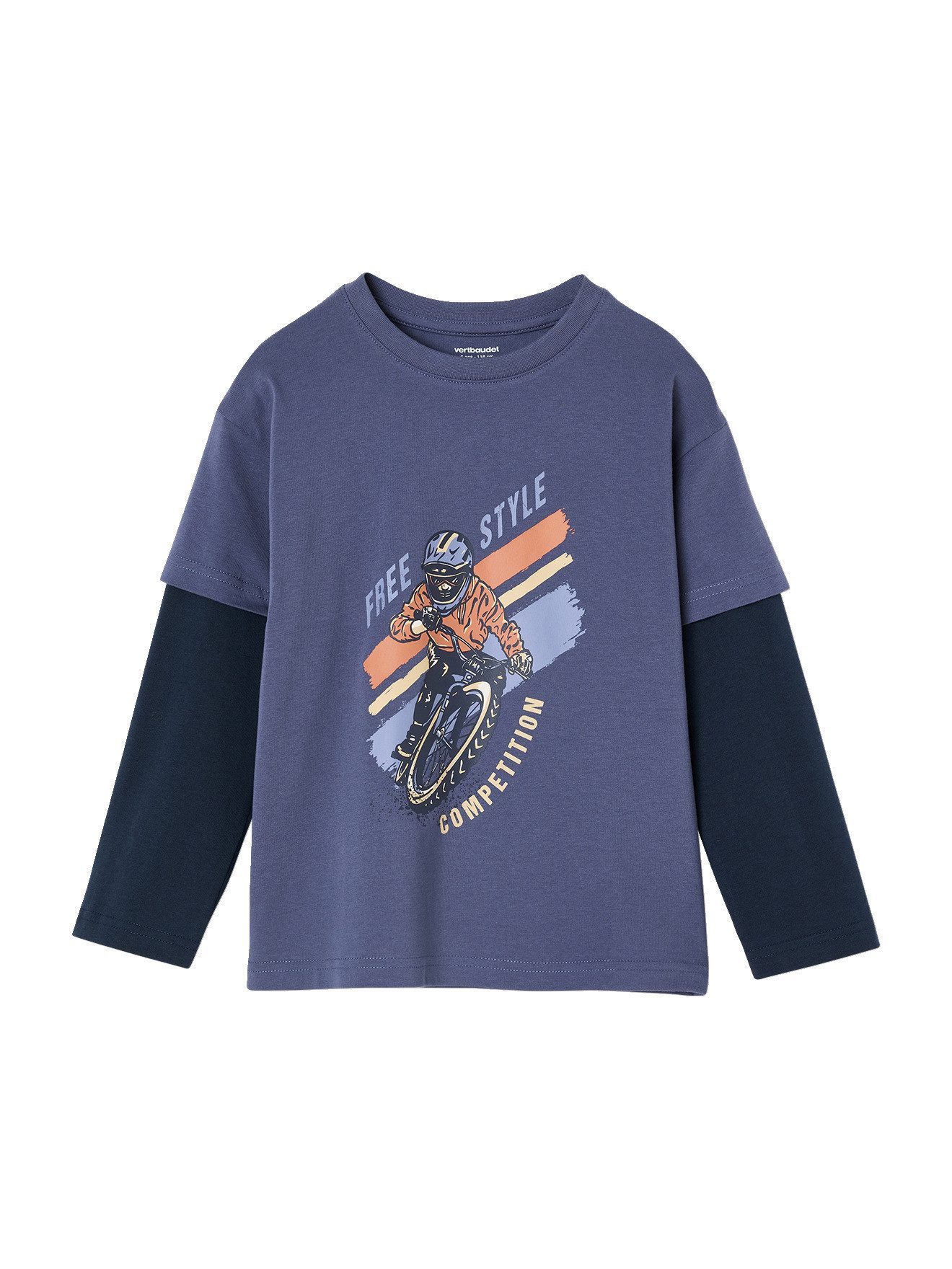 Langarmshirt Jungen 2-in-1-Shirt